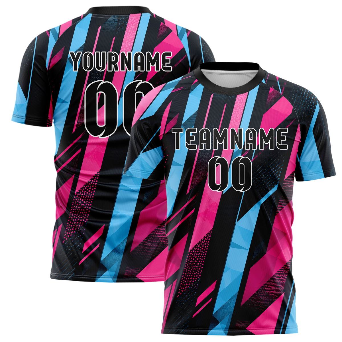Schwarz lebendiges Streifen vertikale Baender Design 13-0044 individuelles Fußballtrikot main