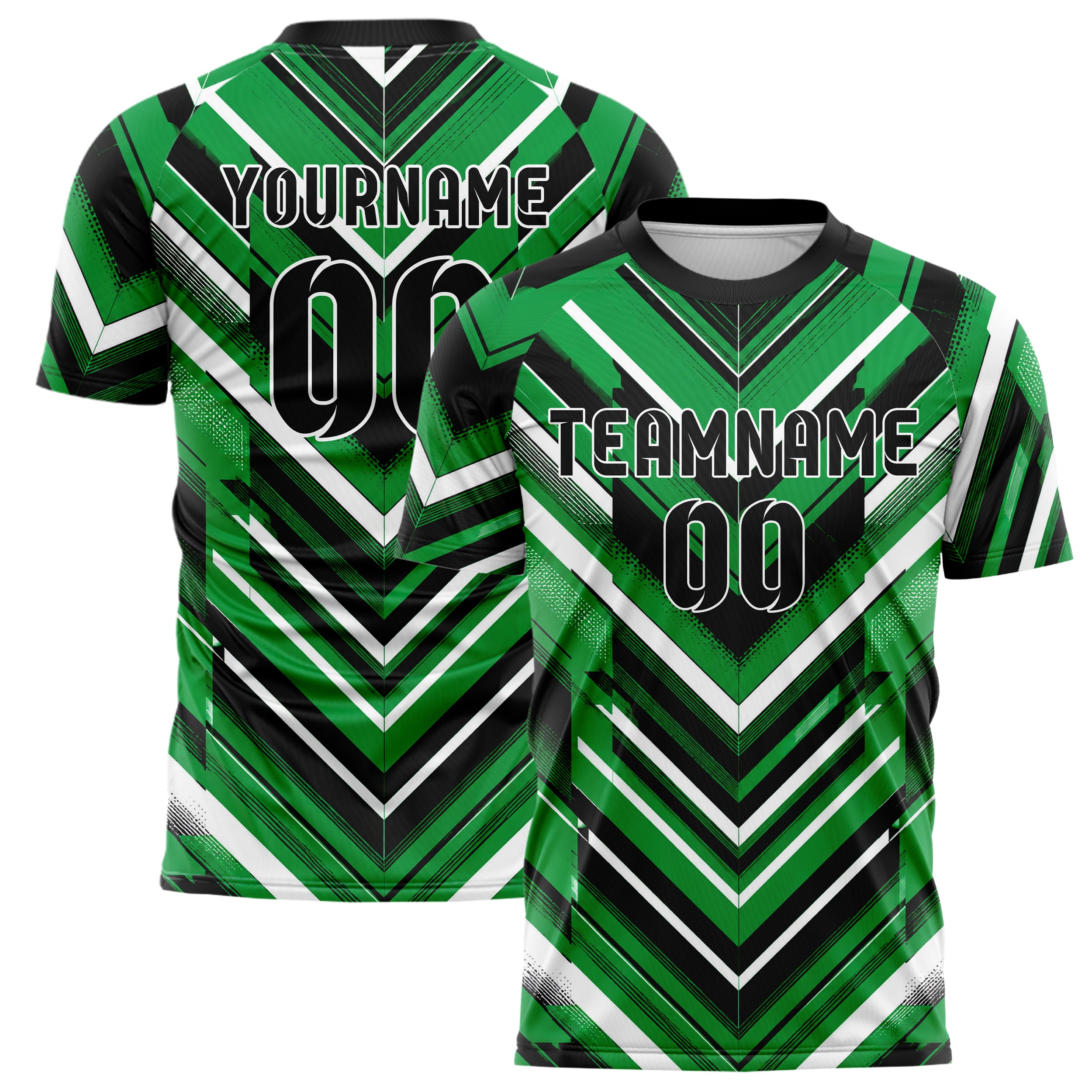 Kellygruen klassisches Streifen Chevron Streifen Design 13-0049 individuelles Fußballtrikot main