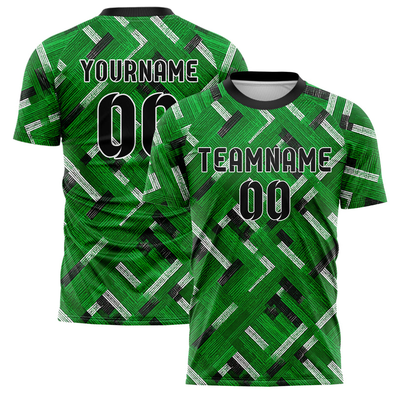 Kellygruen klassisches Streifen interlocking diagonal Grid Design 13-0058 individuelles Fußballtrikot main