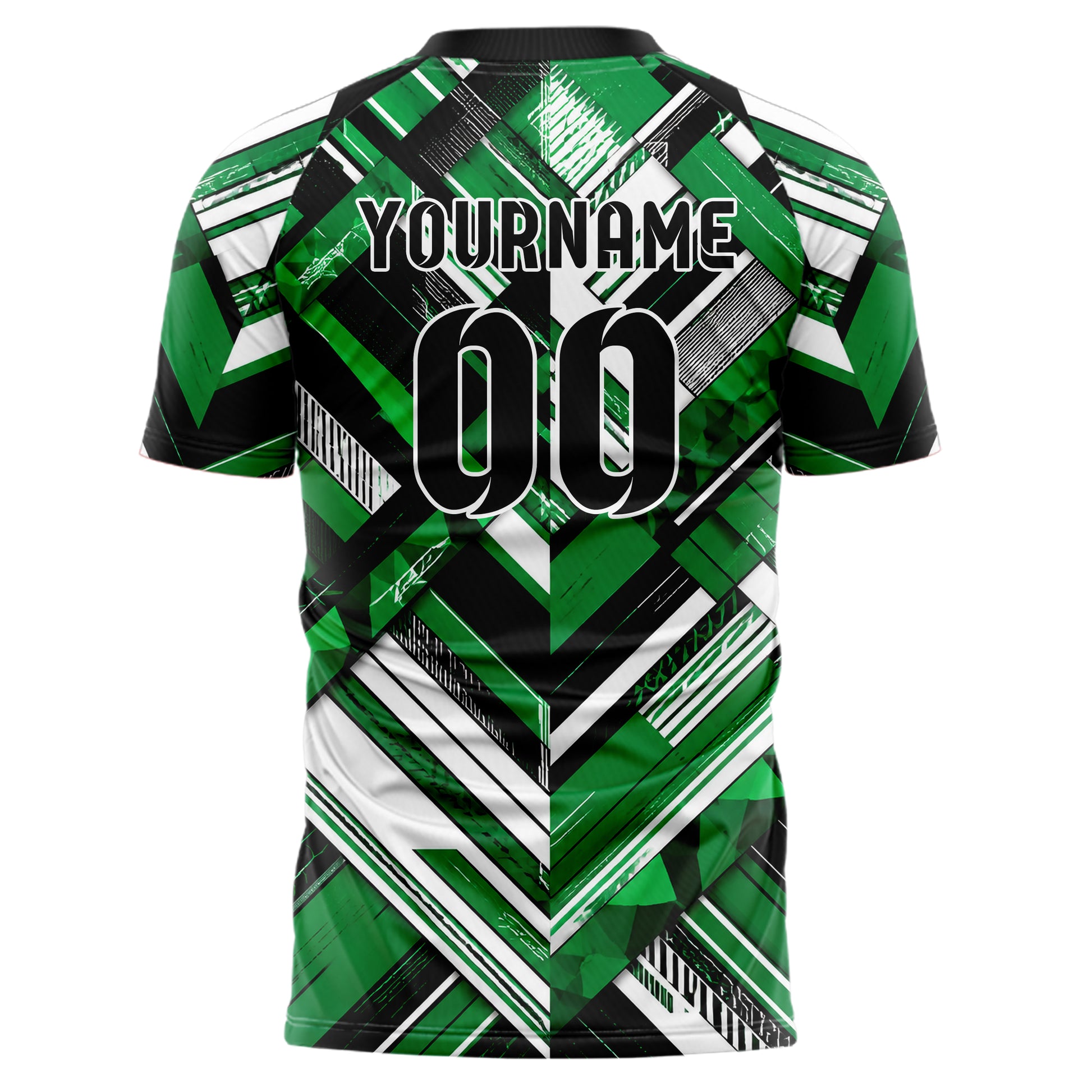 Kellygruen klassisches Streifen interlocking diagonal Grid Design 13-0088 individuelles Fußballtrikot back