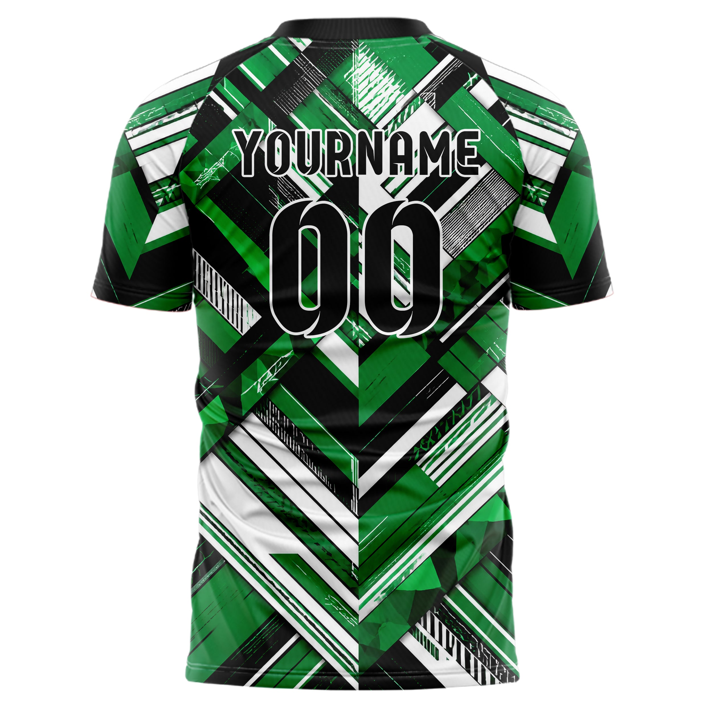 Kellygruen klassisches Streifen interlocking diagonal Grid Design 13-0088 individuelles Fußballtrikot back