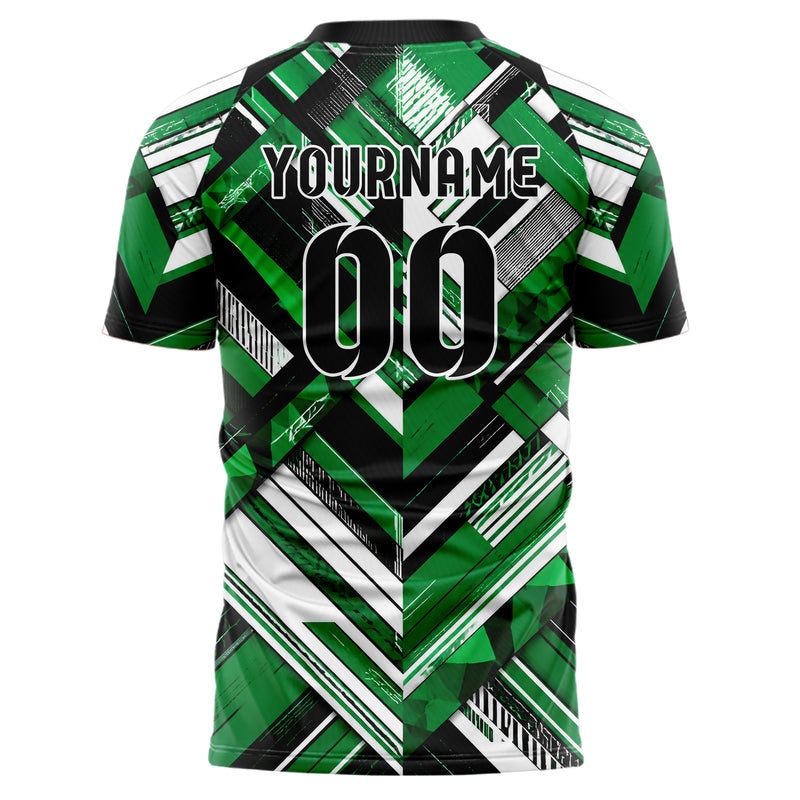 Kellygruen klassisches Streifen interlocking diagonal Grid Design 13-0088 individuelles Fußballtrikot back