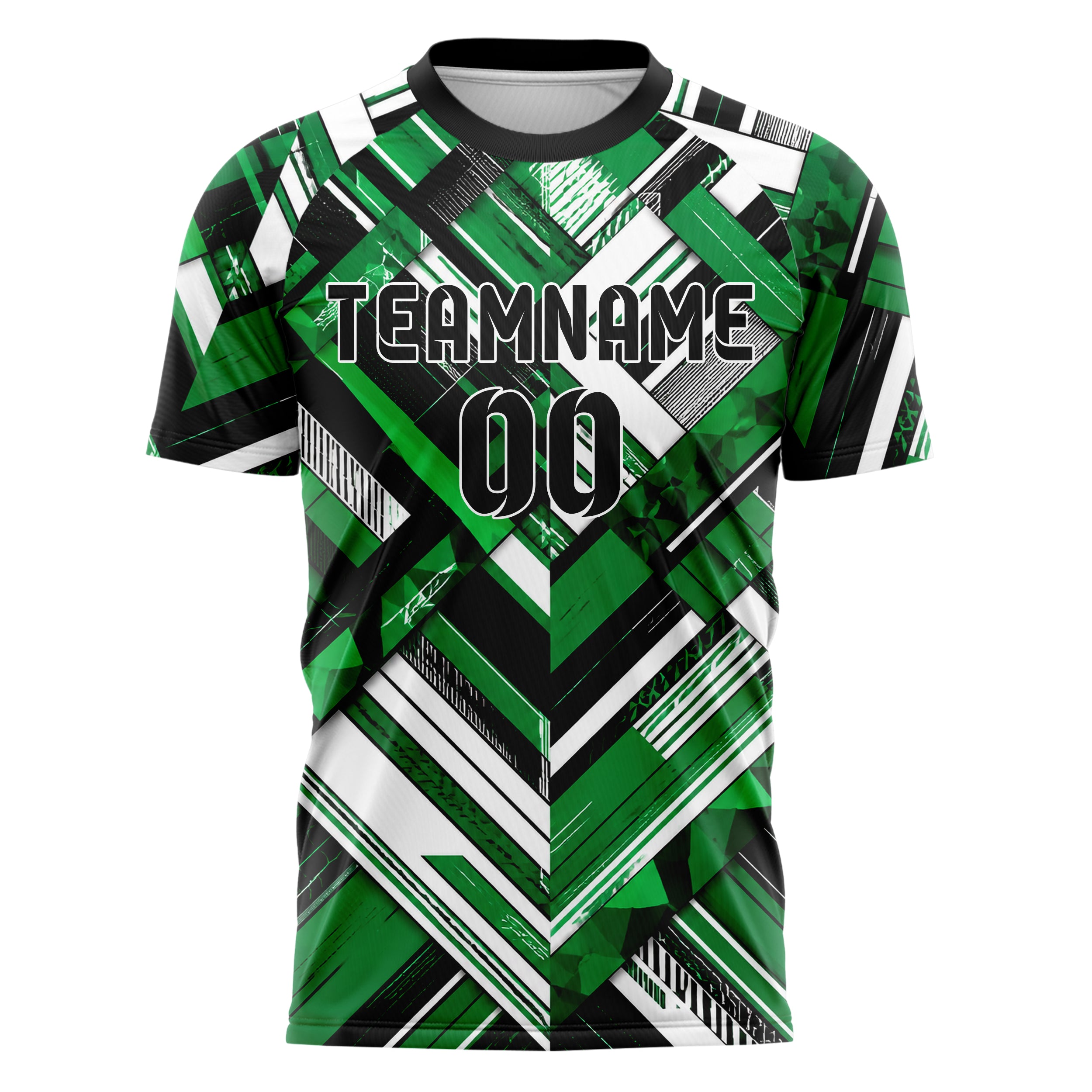 Kellygruen klassisches Streifen interlocking diagonal Grid Design 13-0088 individuelles Fußballtrikot front