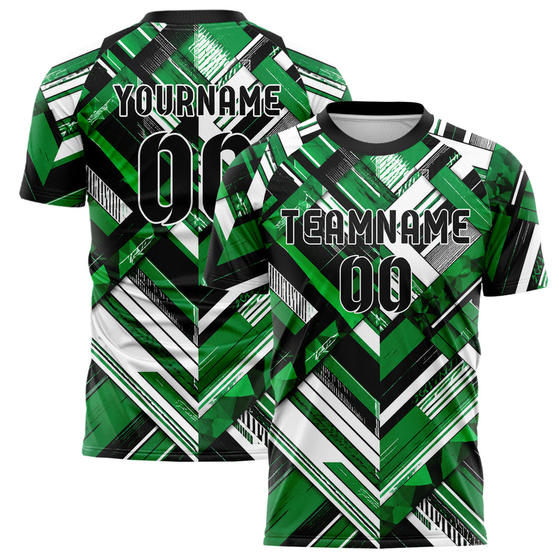 Kellygruen klassisches Streifen interlocking diagonal Grid Design 13-0088 individuelles Fußballtrikot main