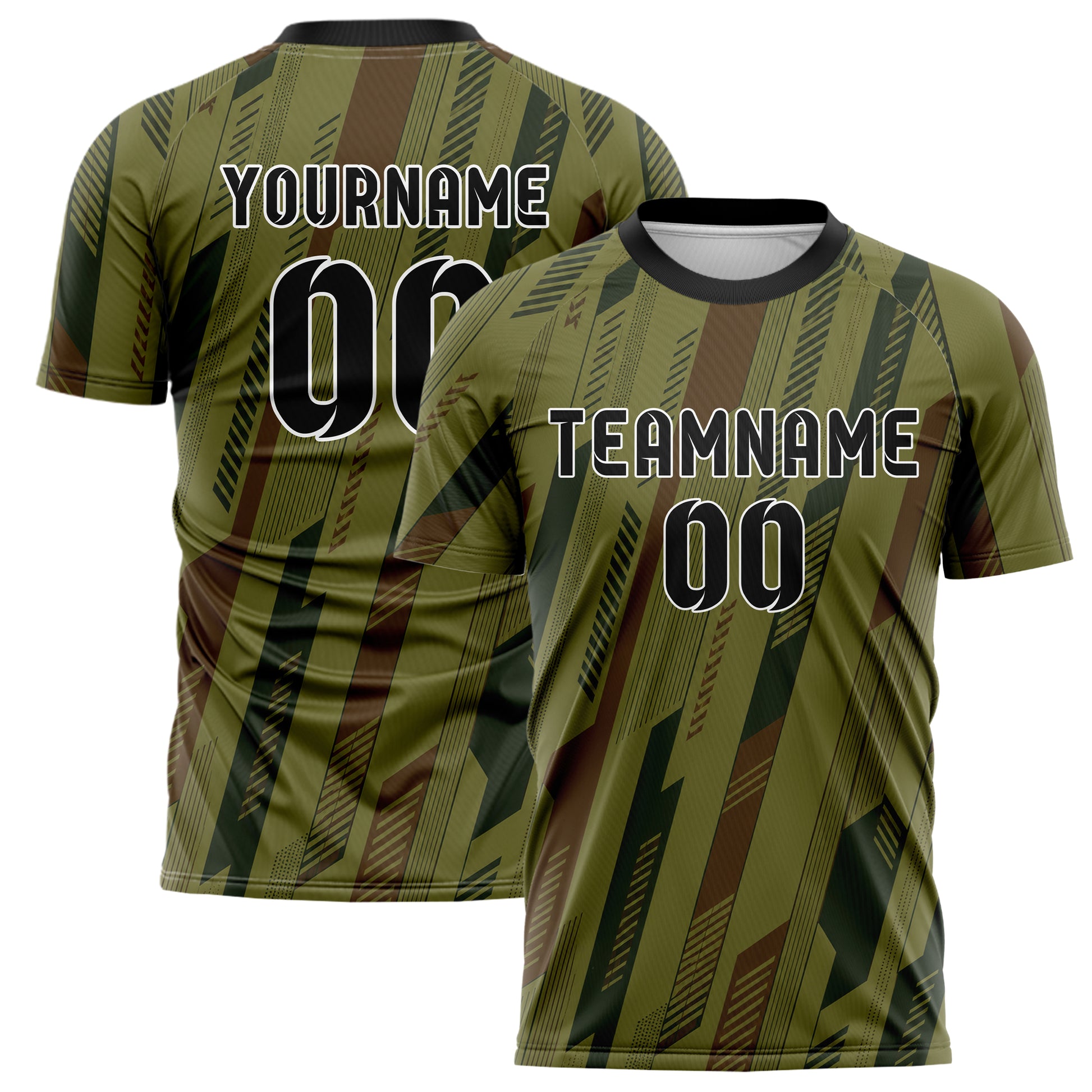 Olivgruen erdiges Streifen vertikale Baender Design 13-0110 individuelles Fußballtrikot main