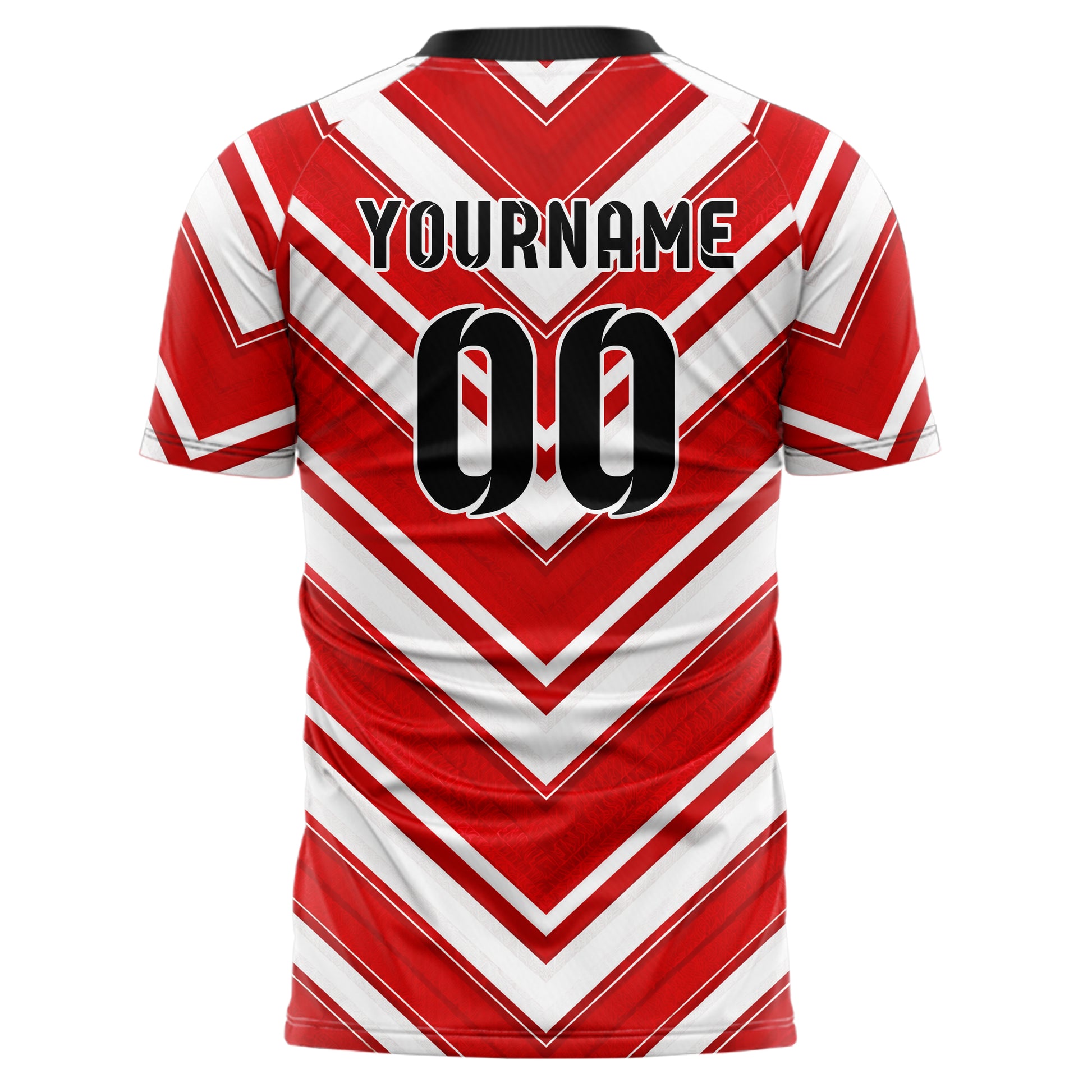 Rot klassisches Streifen Chevron Streifen Design 13-0043 individuelles Fußballtrikot back