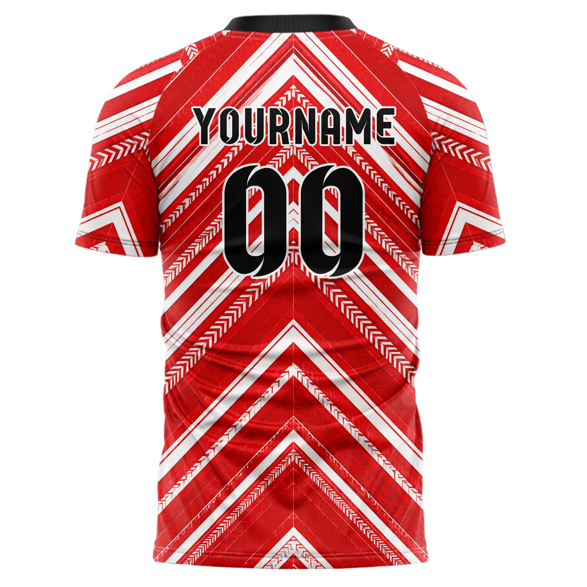 Rot klassisches Streifen Chevron Streifen Design 13-0115 individuelles Fußballtrikot back