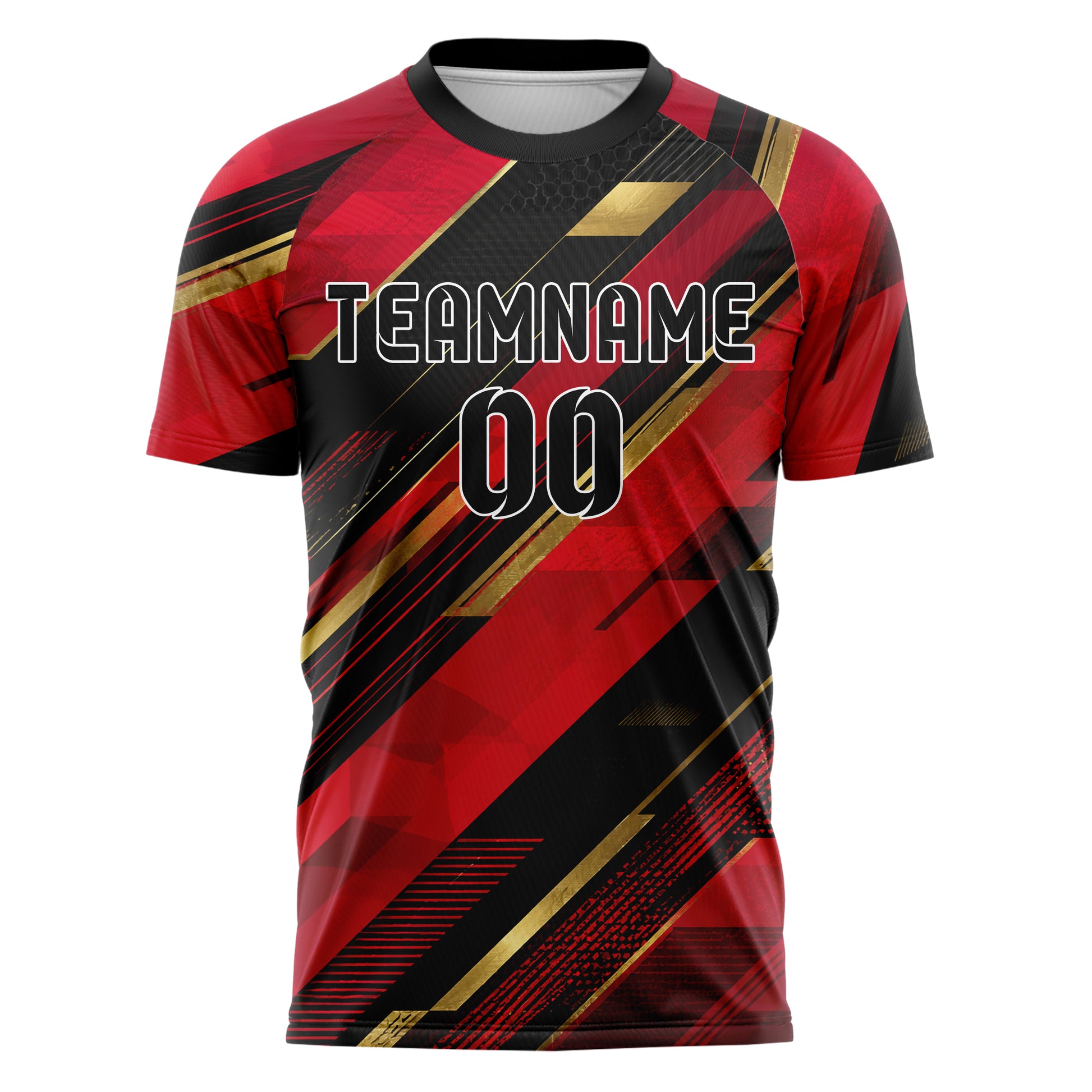 Karmesinrot dunkles Streifen breite diagonale Streifen Design 13-0084 individuelles Fußballtrikot front