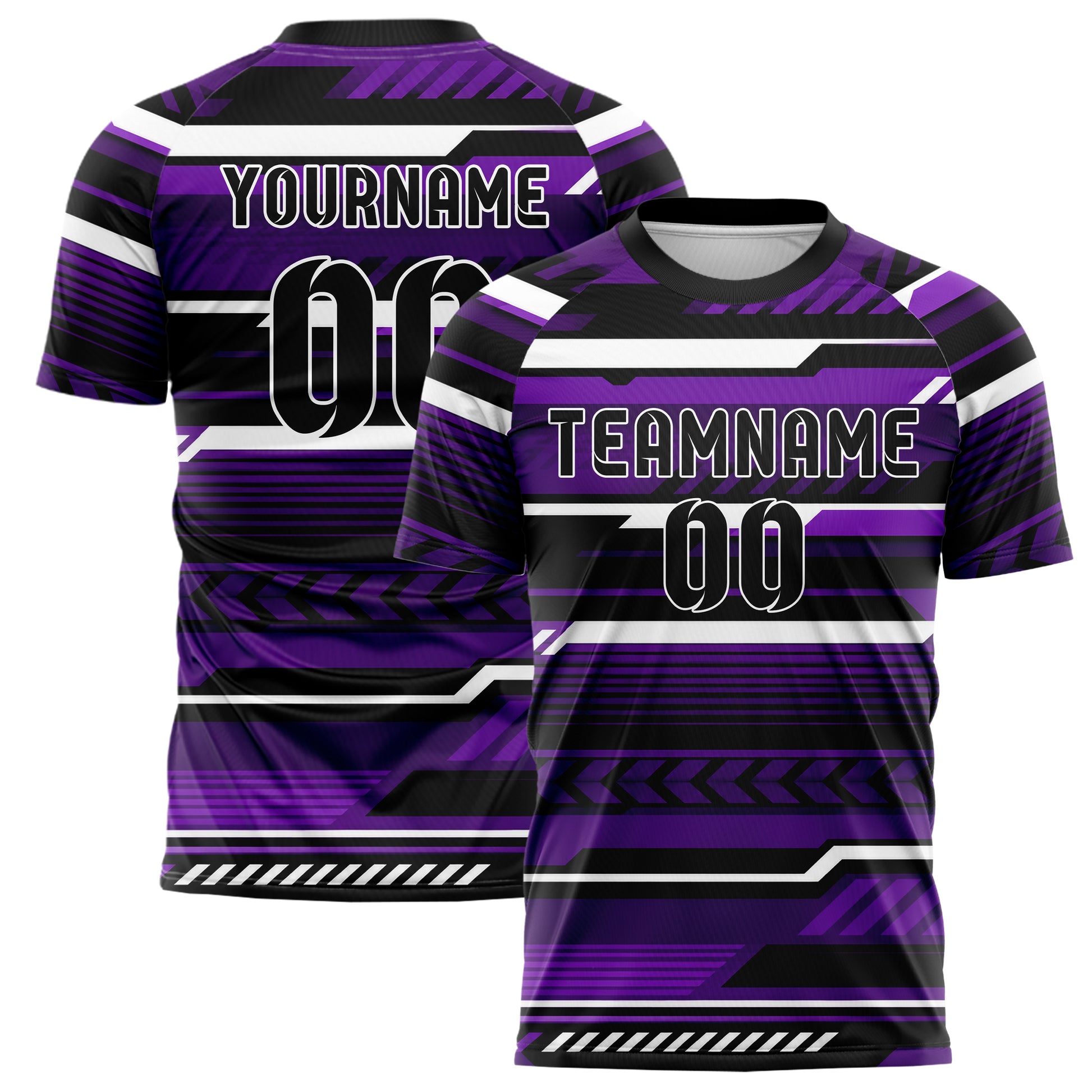 Dunkellila dunkles Streifen horizontale Baender Design 13-0153 individuelles Fußballtrikot main