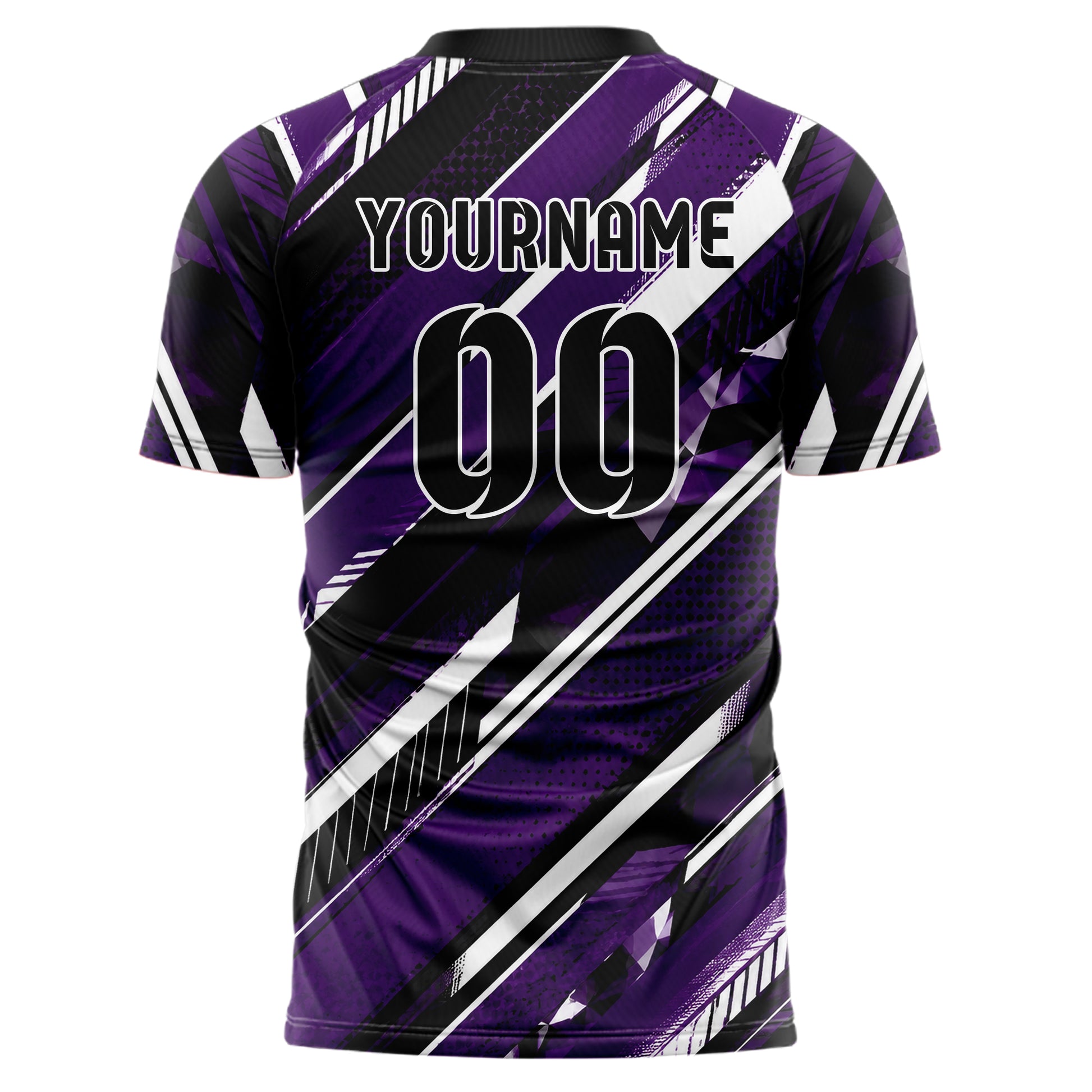 Dunkellila dunkles Streifen breite diagonale Streifen Design 13-0108 individuelles Fußballtrikot back