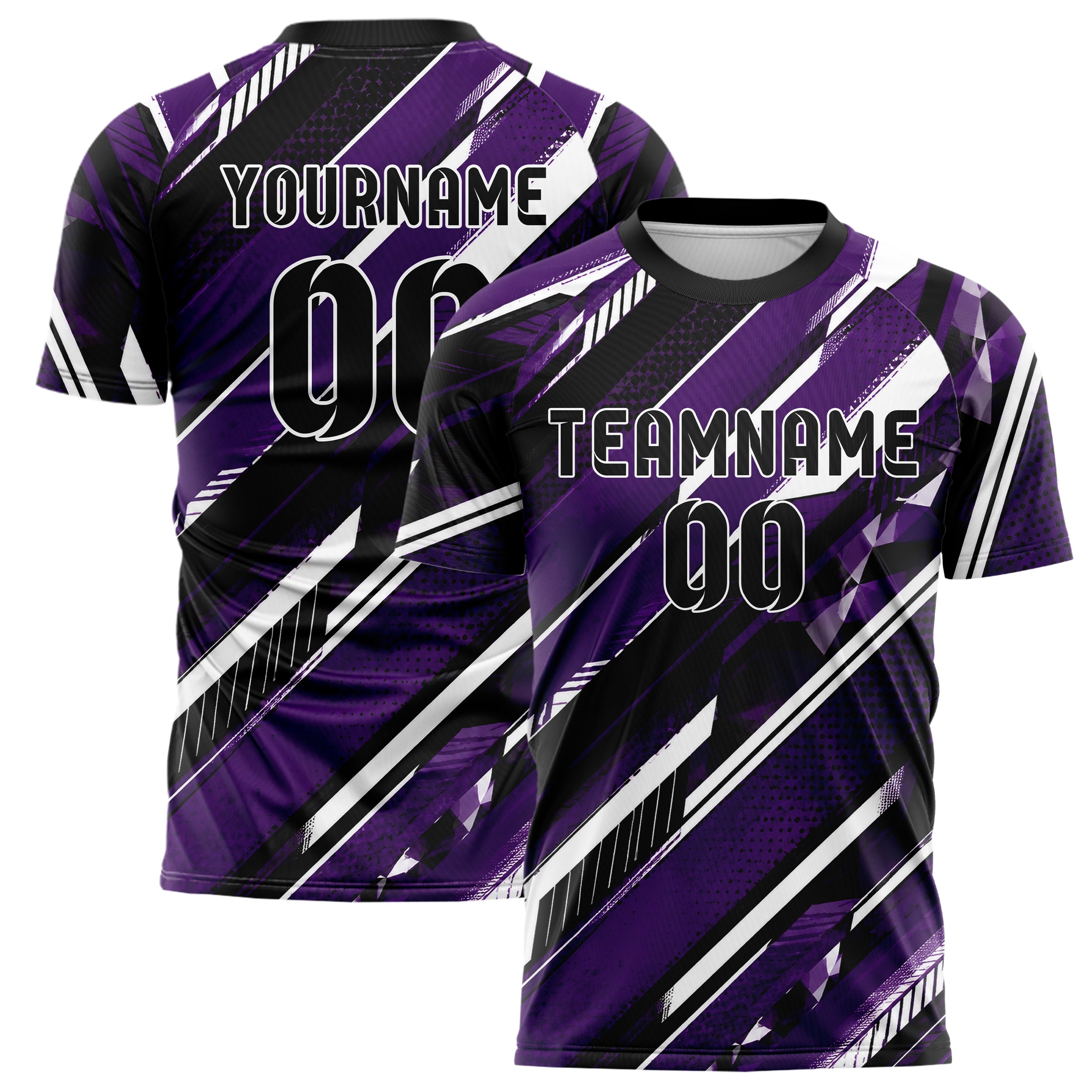 Dunkellila dunkles Streifen breite diagonale Streifen Design 13-0108 individuelles Fußballtrikot main