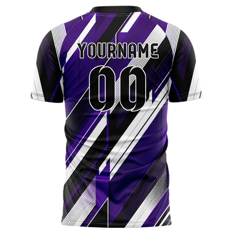 Dunkellila dunkles Streifen breite diagonale Streifen Design 13-0162 individuelles Fußballtrikot back
