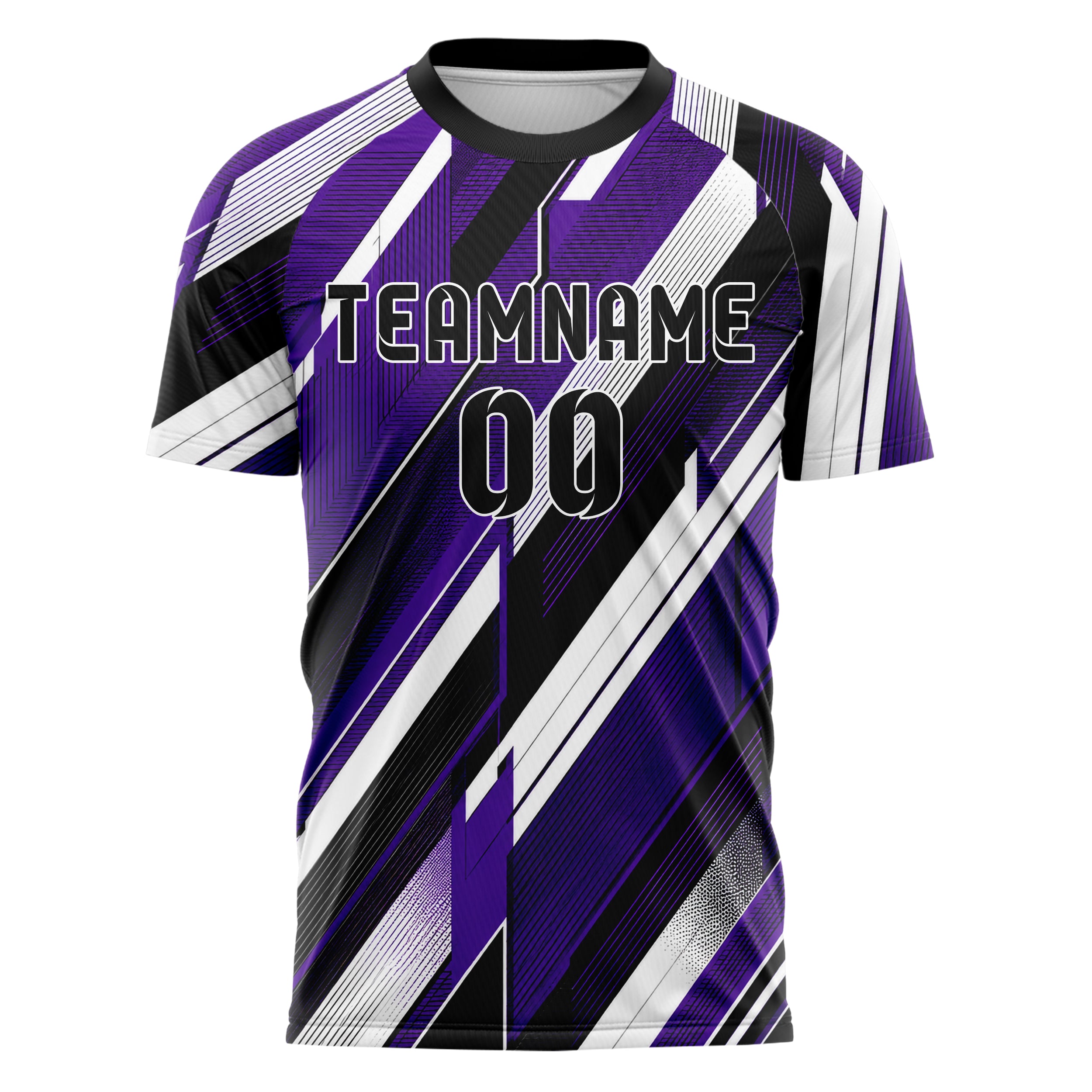 Dunkellila dunkles Streifen breite diagonale Streifen Design 13-0162 individuelles Fußballtrikot front