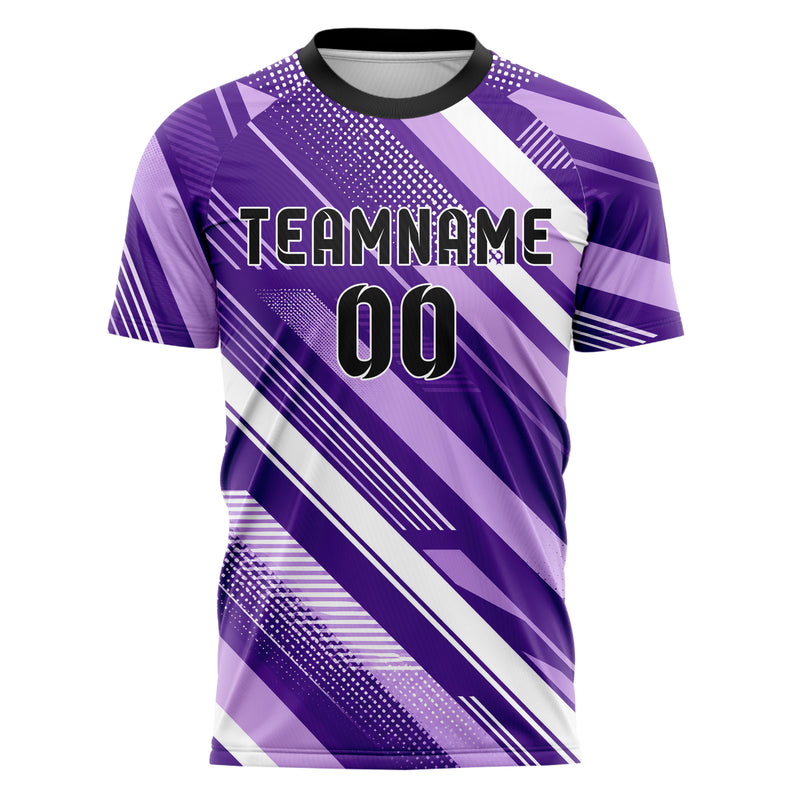 Lila lebendiges Streifen Chevron Streifen Design 13-0073 individuelles Fußballtrikot front