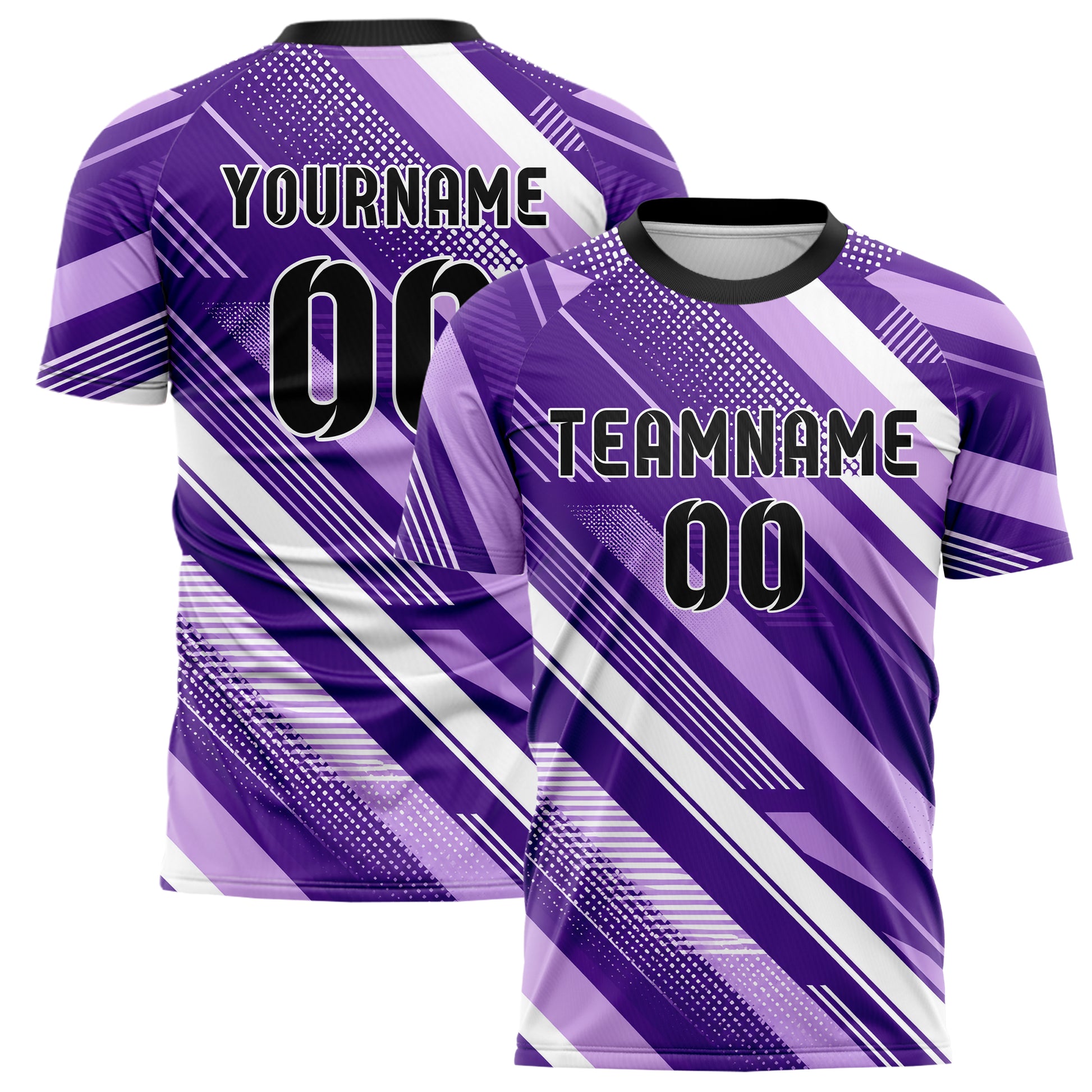 Lila lebendiges Streifen Chevron Streifen Design 13-0073 individuelles Fußballtrikot main