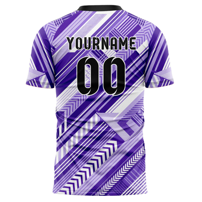 Lila lebendiges Streifen interlocking diagonal Grid Design 13-0142 individuelles Fußballtrikot back