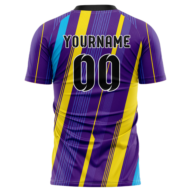 Lila lebendiges Streifen vertikale Baender Design 13-0038 individuelles Fußballtrikot back