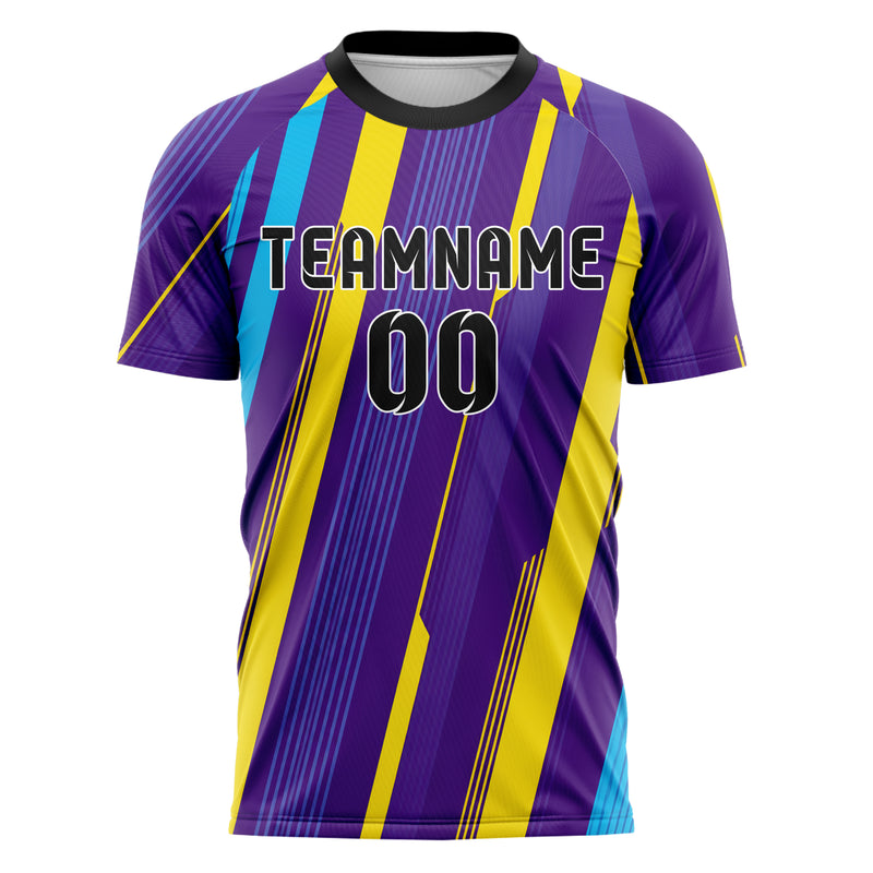 Lila lebendiges Streifen vertikale Baender Design 13-0038 individuelles Fußballtrikot front