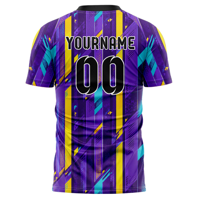 Lila lebendiges Streifen vertikale Baender Design 13-0116 individuelles Fußballtrikot back