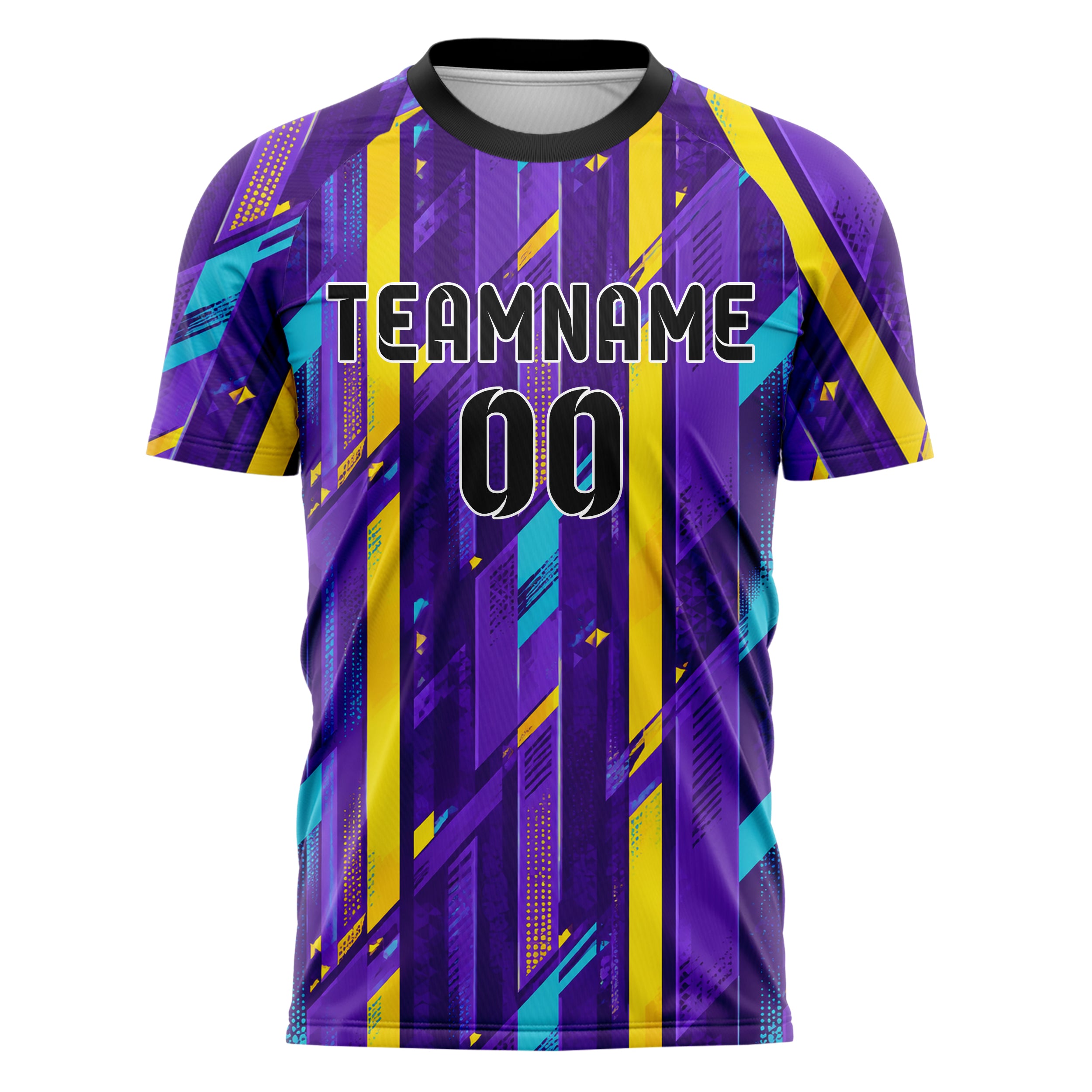 Lila lebendiges Streifen vertikale Baender Design 13-0116 individuelles Fußballtrikot front