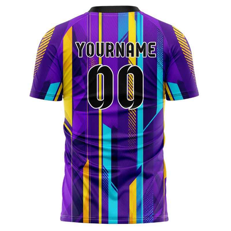 Lila lebendiges Streifen vertikale Baender Design 13-0128 individuelles Fußballtrikot back