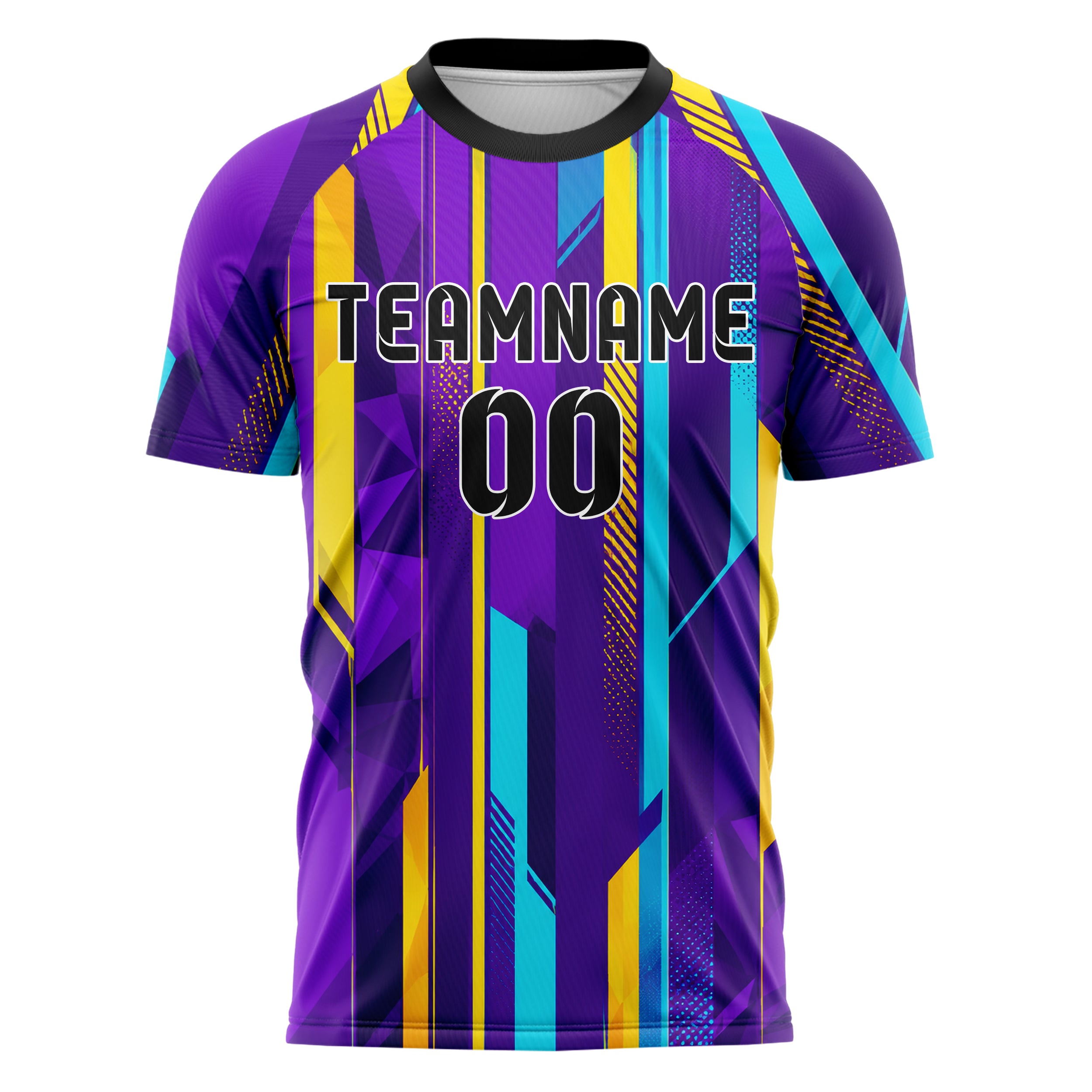 Lila lebendiges Streifen vertikale Baender Design 13-0128 individuelles Fußballtrikot front
