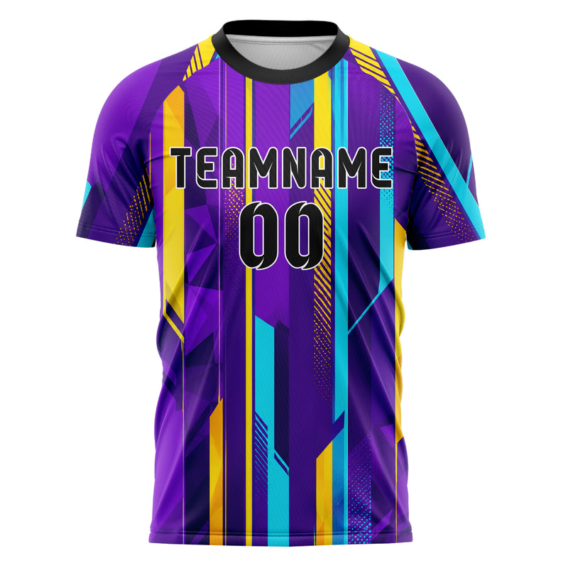 Lila lebendiges Streifen vertikale Baender Design 13-0128 individuelles Fußballtrikot front