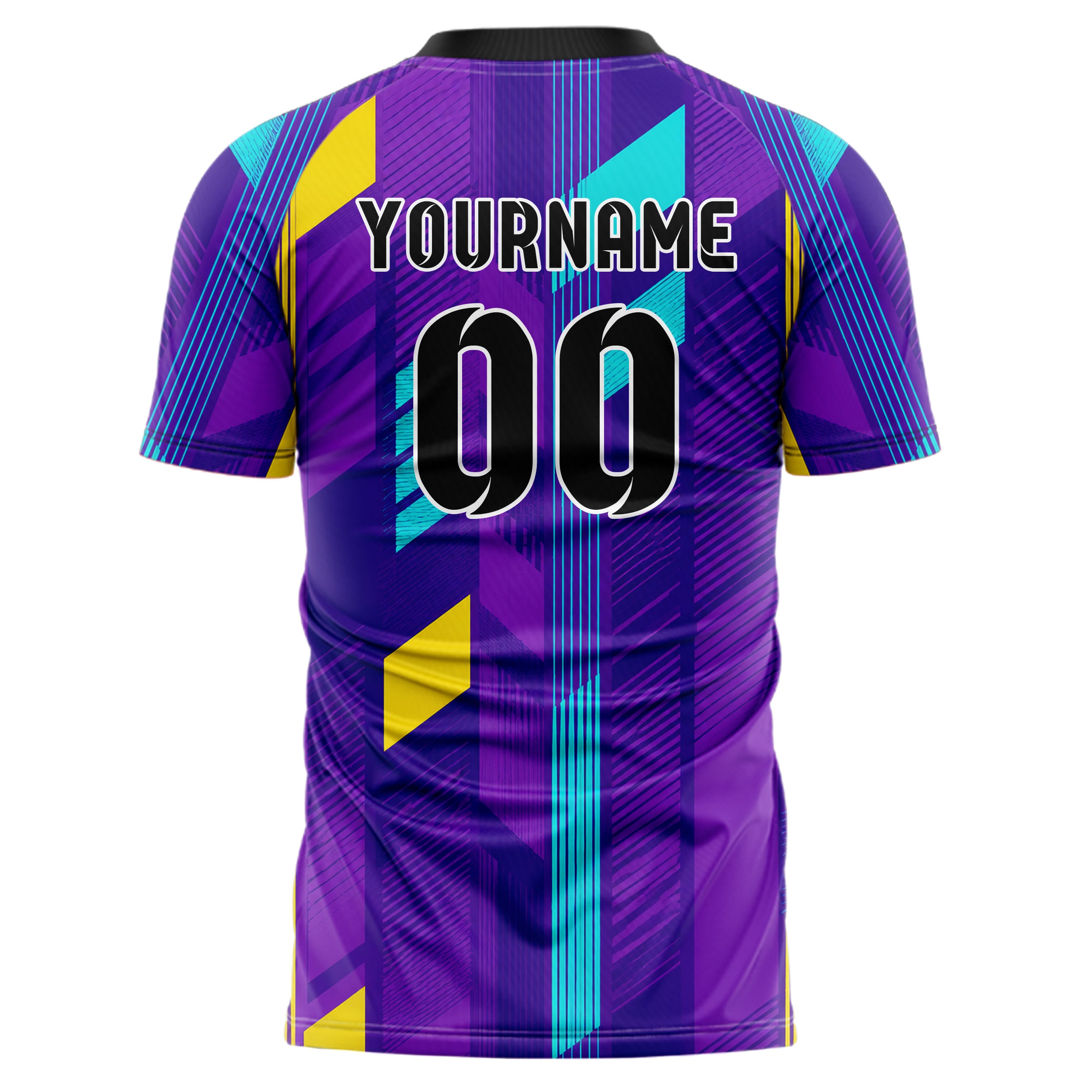 Lila lebendiges Streifen vertikale Baender Design 13-0134 individuelles Fußballtrikot back