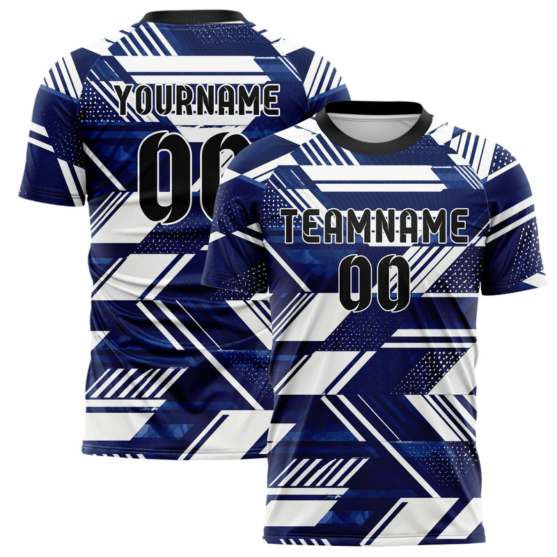Marineblau klassisches Streifen interlocking diagonal Grid Design 13-0160 individuelles Fußballtrikot main