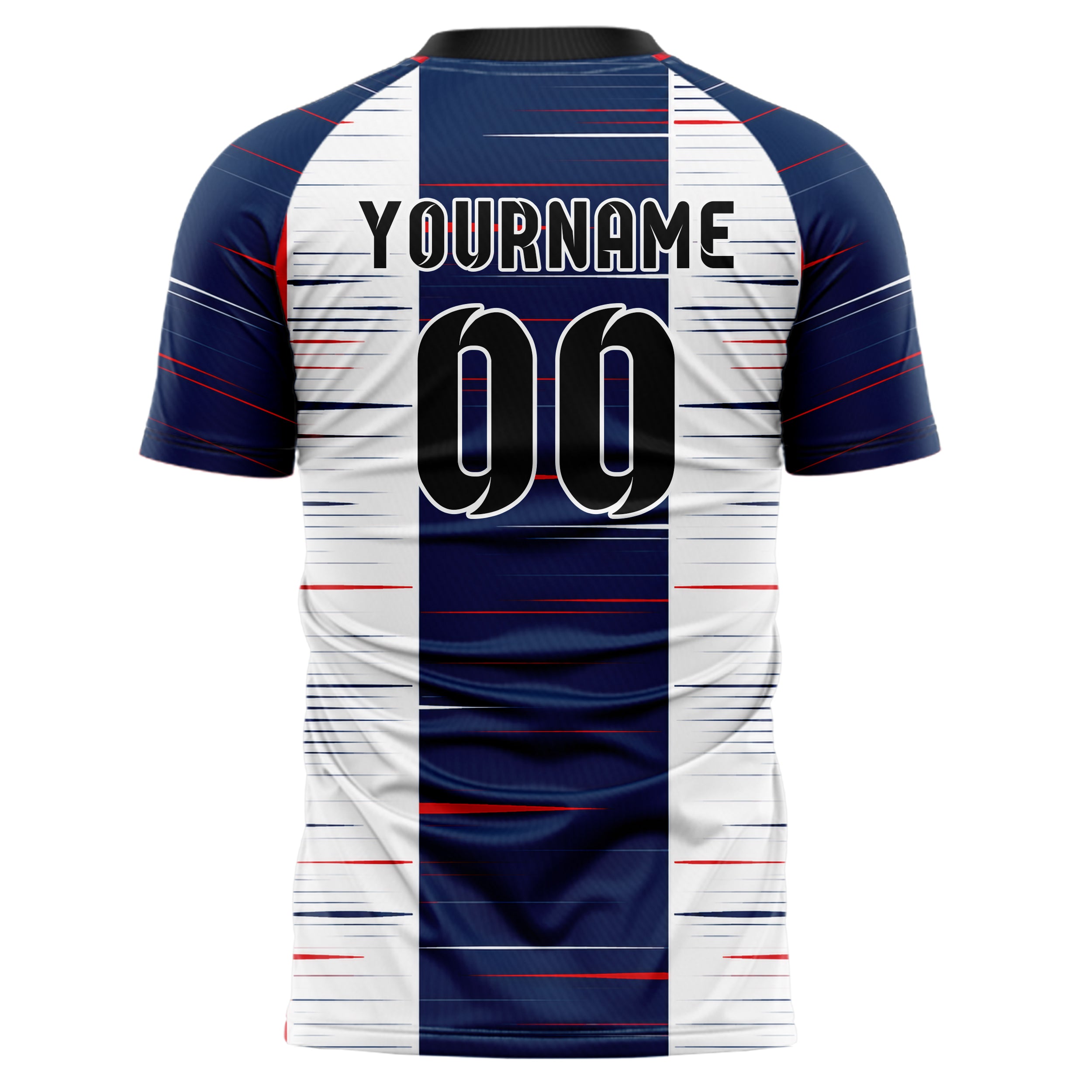 Marineblau klassisches Streifen vertikale Baender Design 13-0146 individuelles Fußballtrikot back