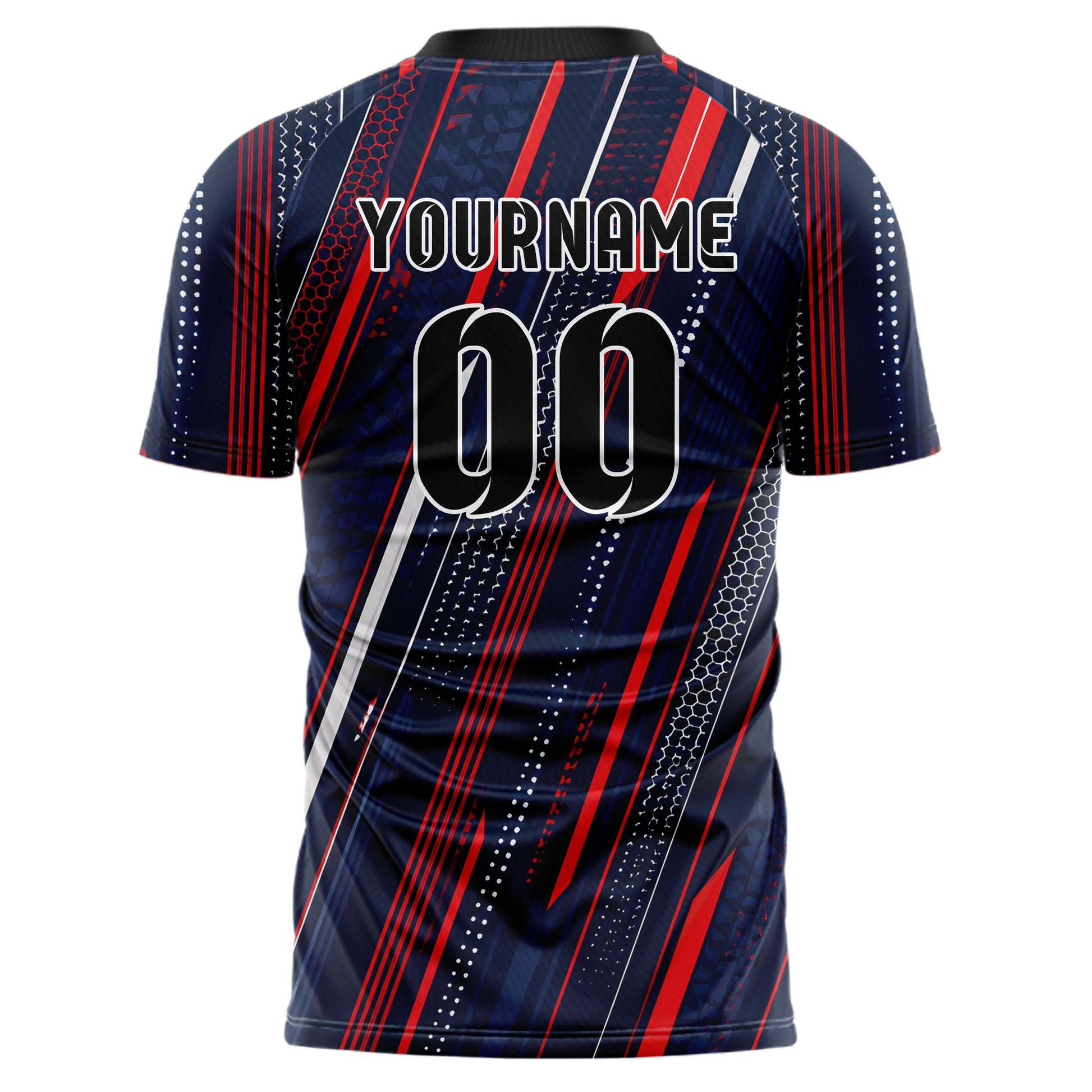Marineblau klassisches Streifen vertikale Baender Design 13-0164 individuelles Fußballtrikot back
