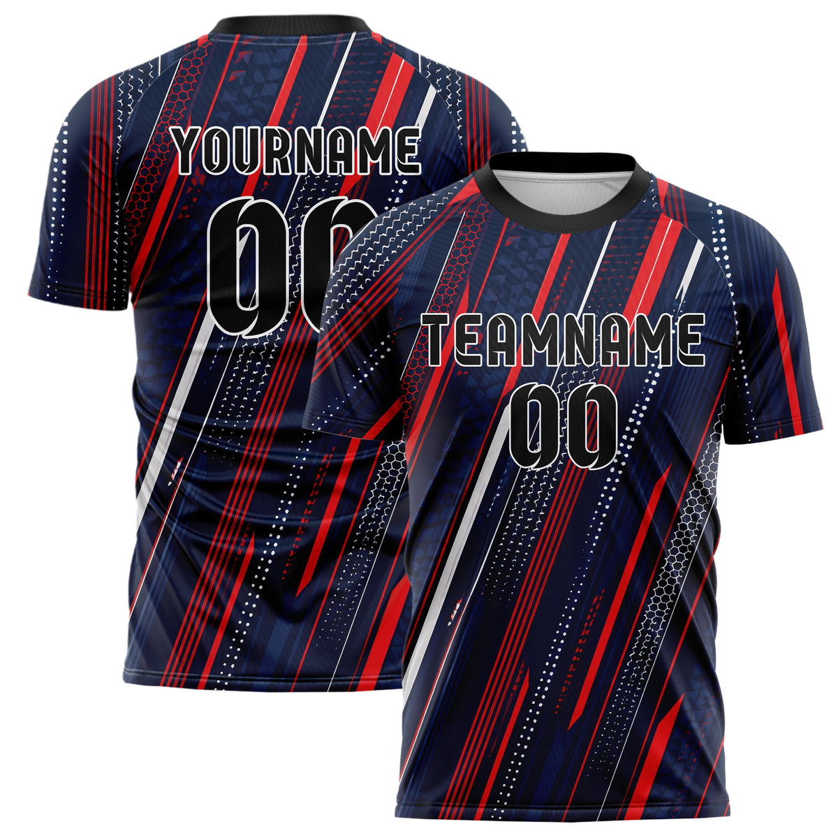 Marineblau klassisches Streifen vertikale Baender Design 13-0164 individuelles Fußballtrikot main