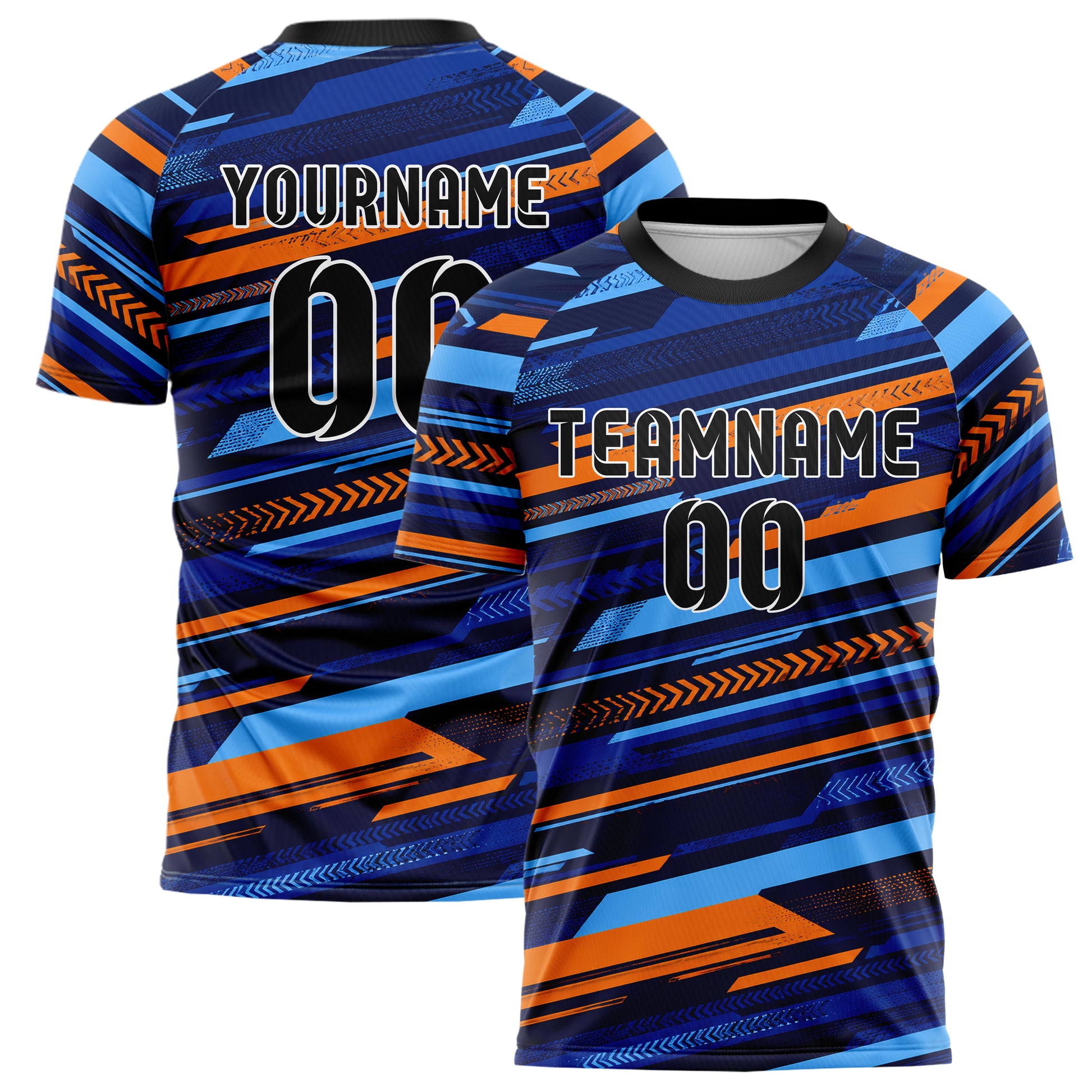 Marineblau lebendiges Streifen horizontale Baender Design 13-0051 individuelles Fußballtrikot main