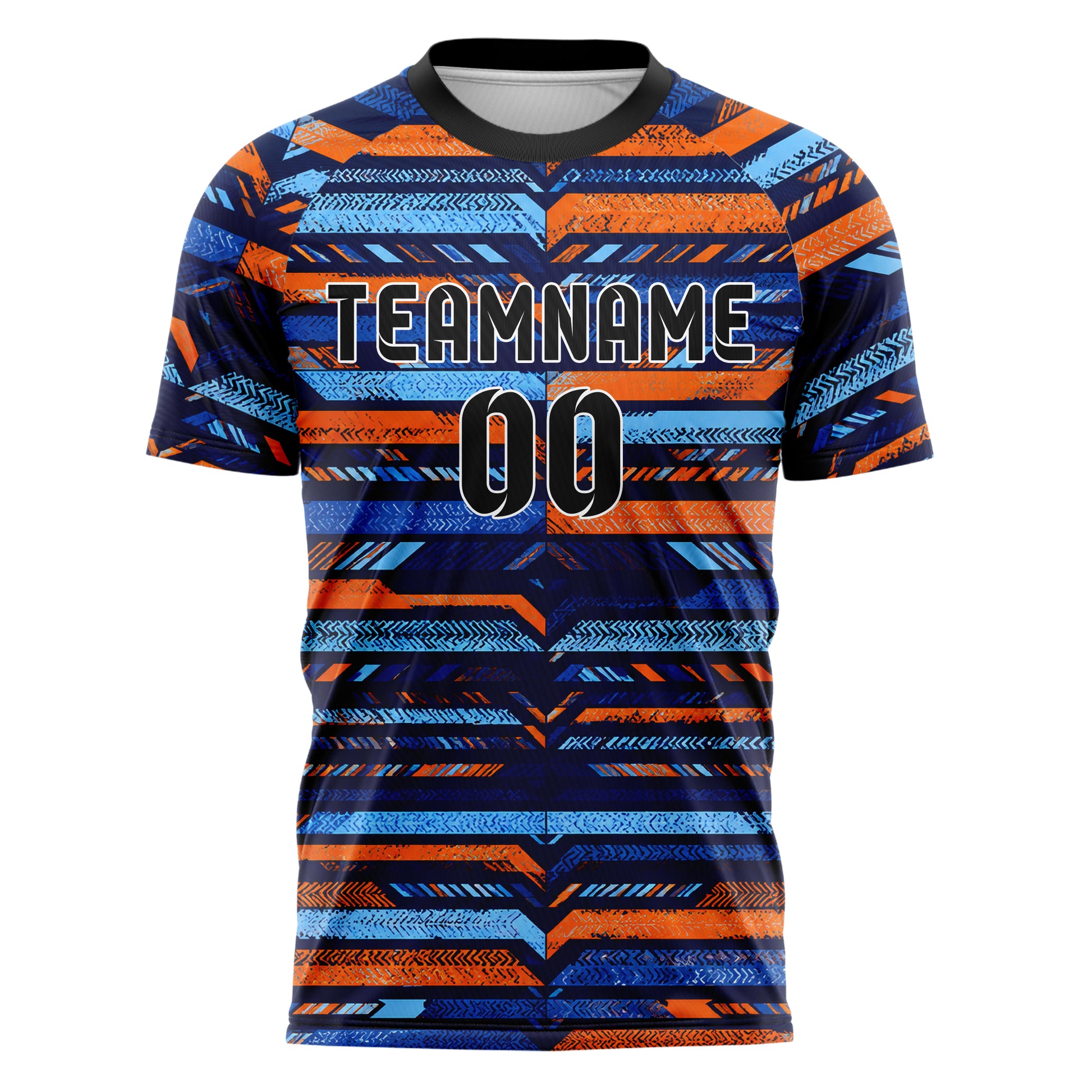 Marineblau lebendiges Streifen horizontale Baender Design 13-0123 individuelles Fußballtrikot front