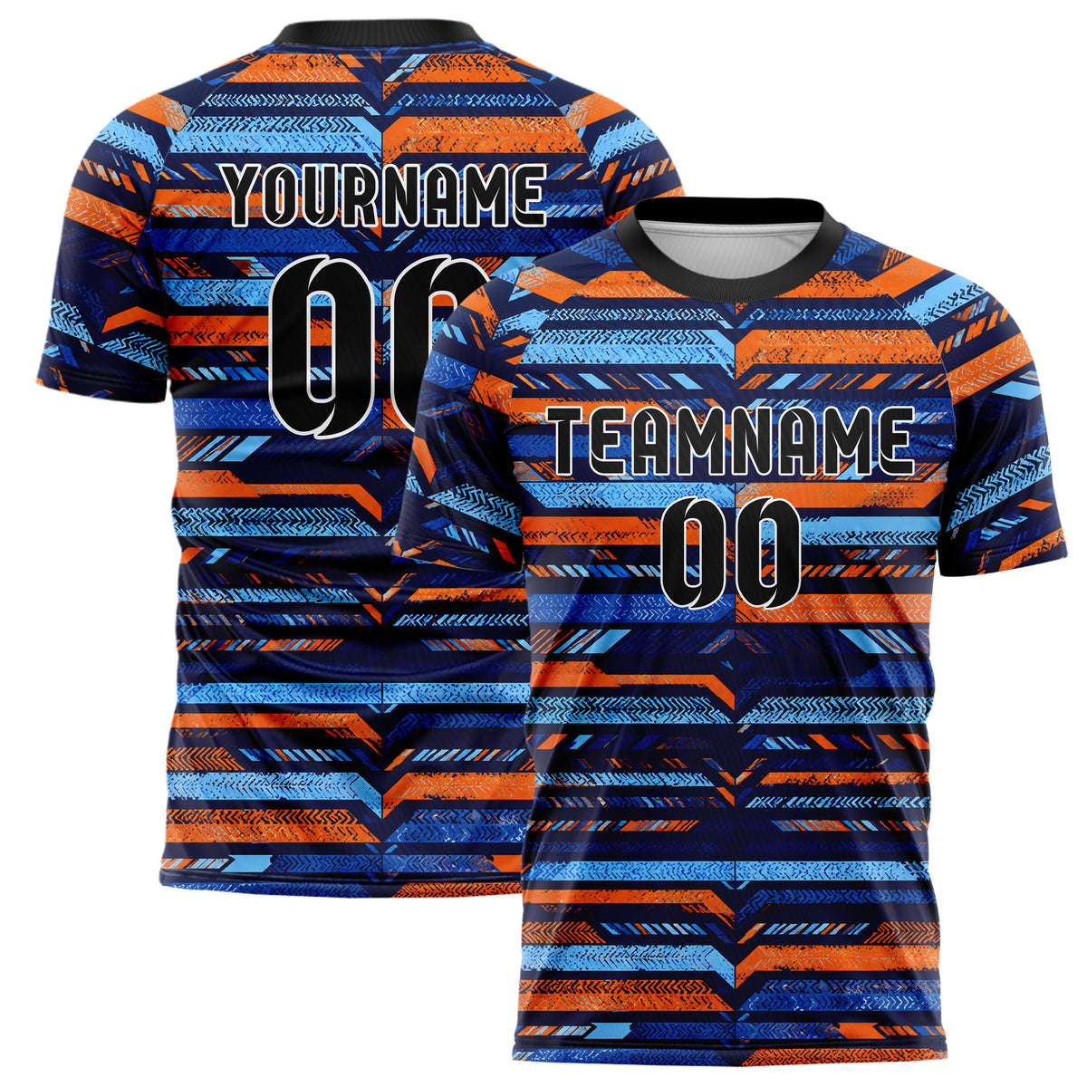 Marineblau lebendiges Streifen horizontale Baender Design 13-0123 individuelles Fußballtrikot main