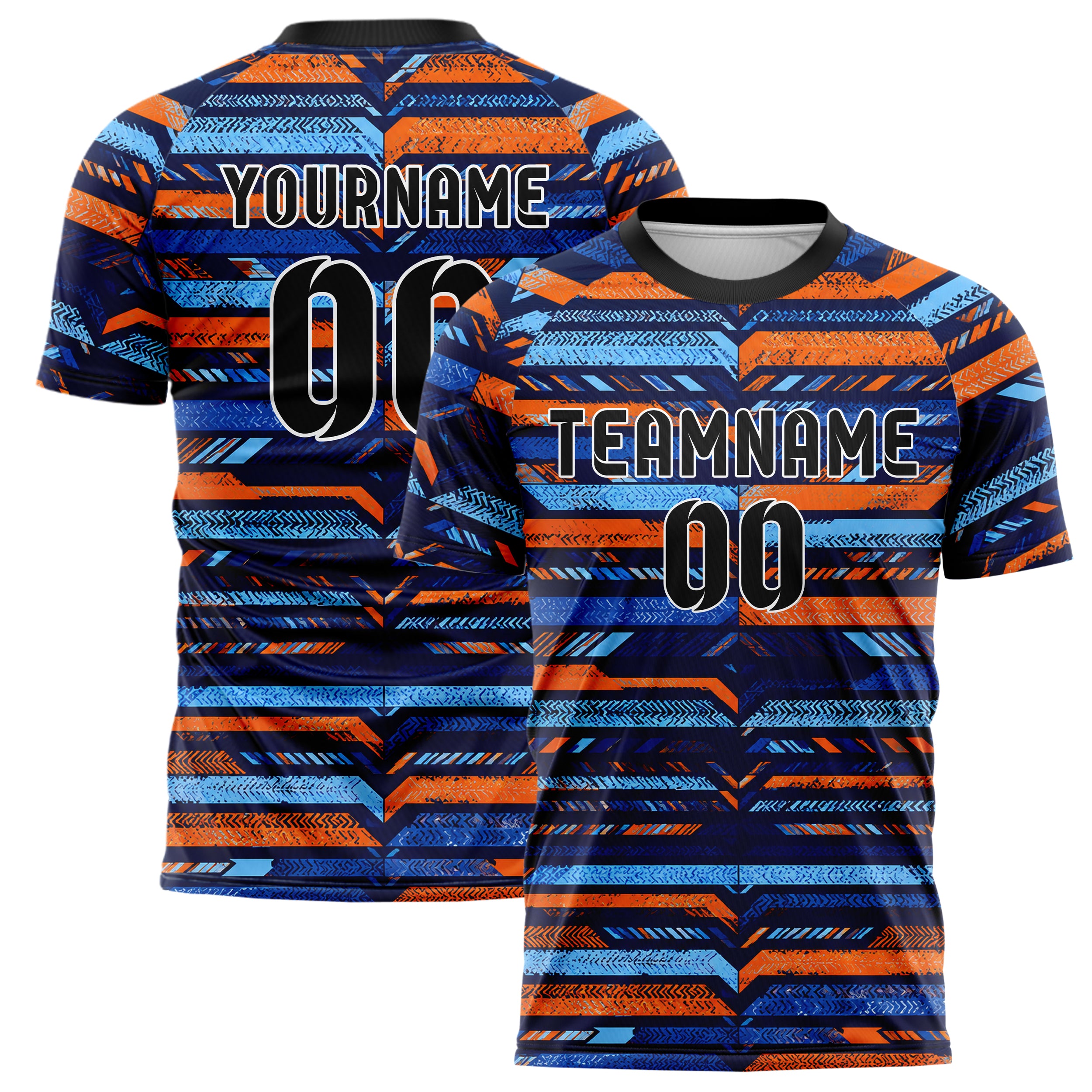 Marineblau lebendiges Streifen horizontale Baender Design 13-0123 individuelles Fußballtrikot main