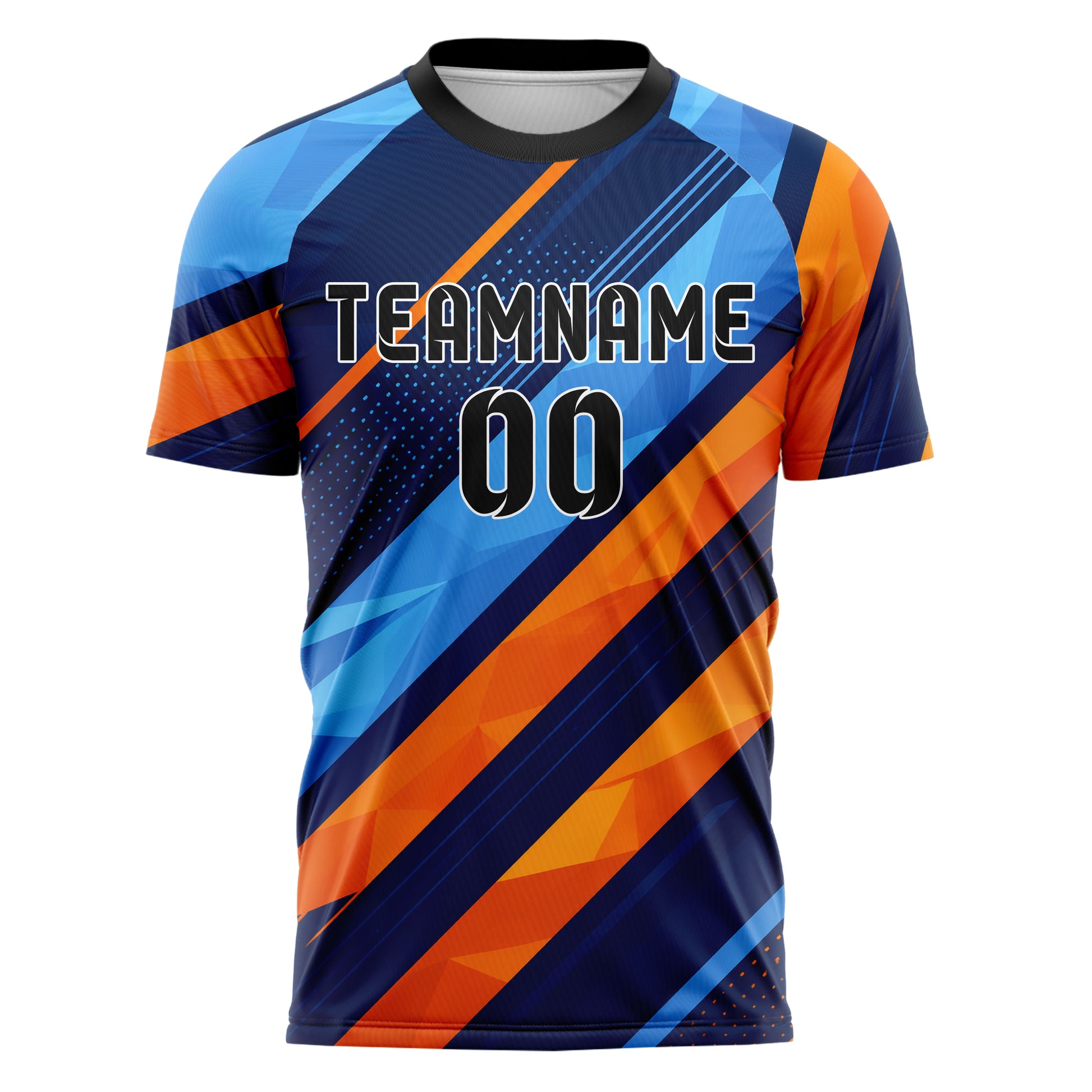 Marineblau lebendiges Streifen breite diagonale Streifen Design 13-0048 individuelles Fußballtrikot front