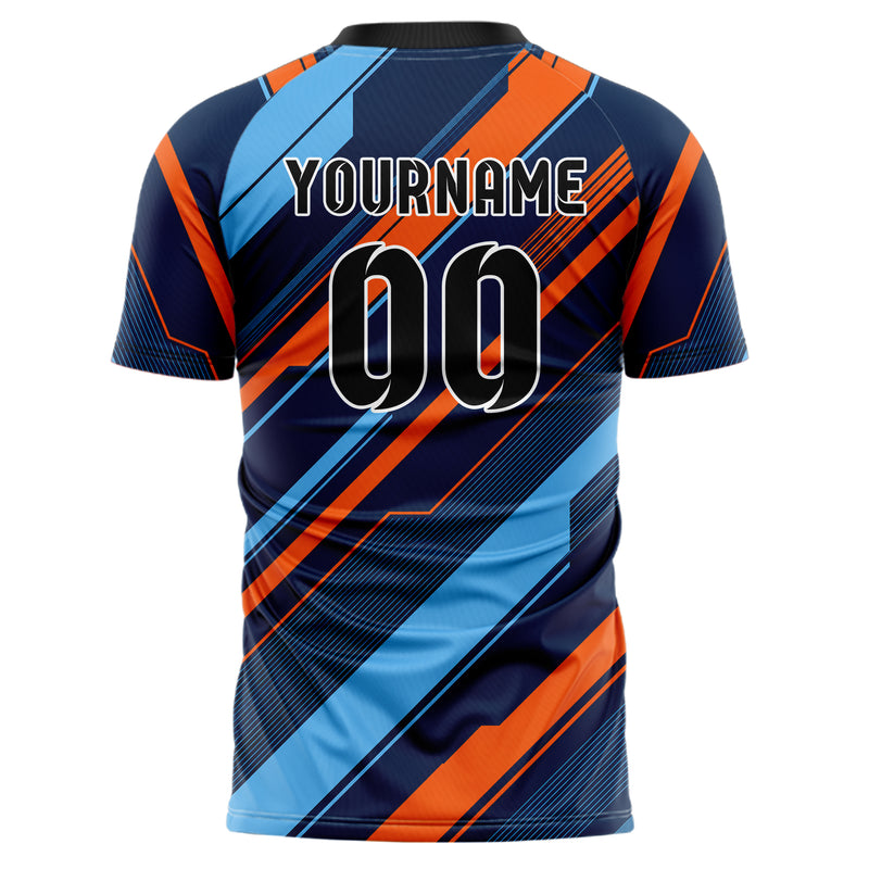 Marineblau lebendiges Streifen breite diagonale Streifen Design 13-0078 individuelles Fußballtrikot back