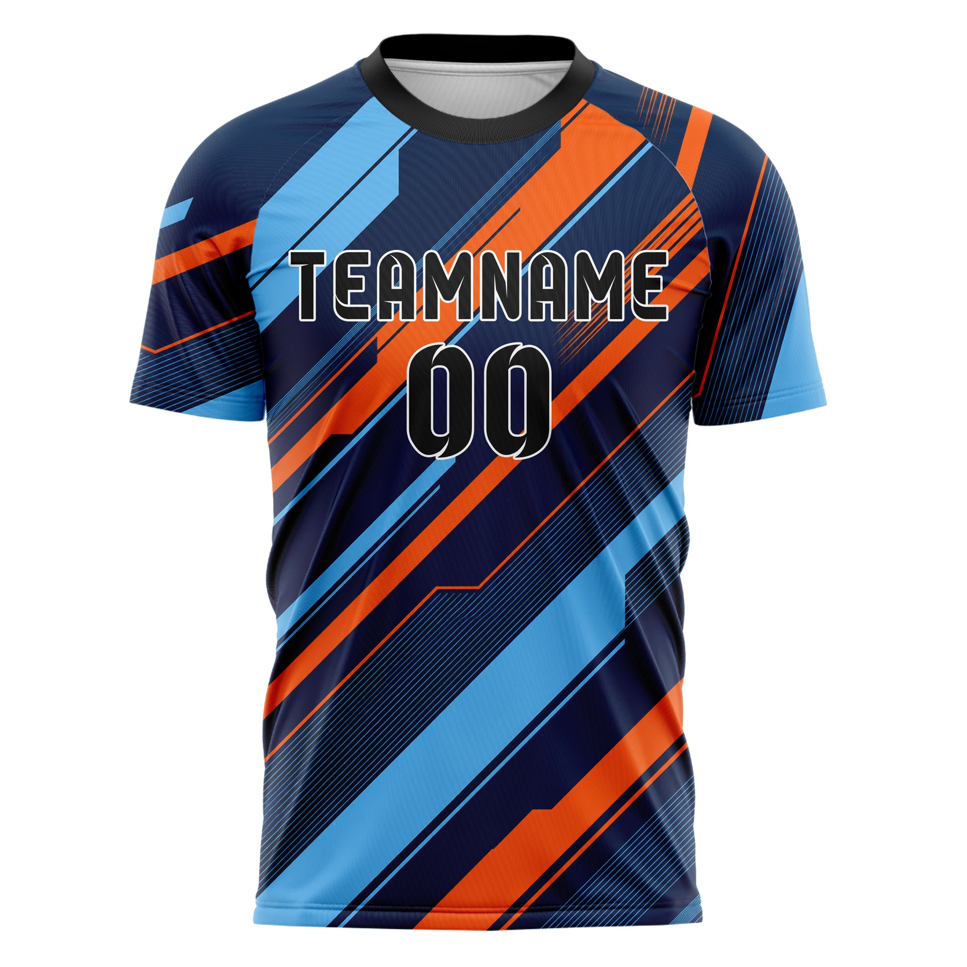 Marineblau lebendiges Streifen breite diagonale Streifen Design 13-0078 individuelles Fußballtrikot front