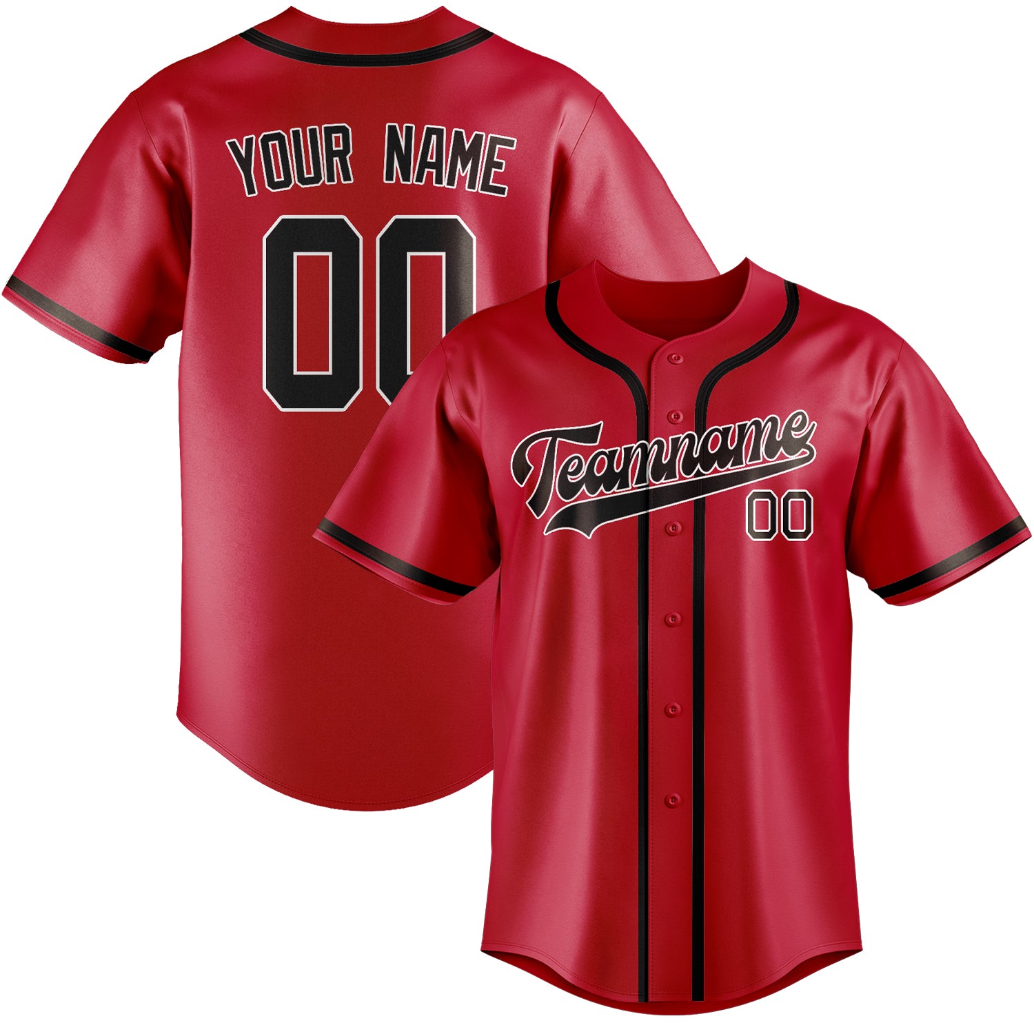 Benutzerdefiniertes Professionelles Rot Braun Baseballtrikot