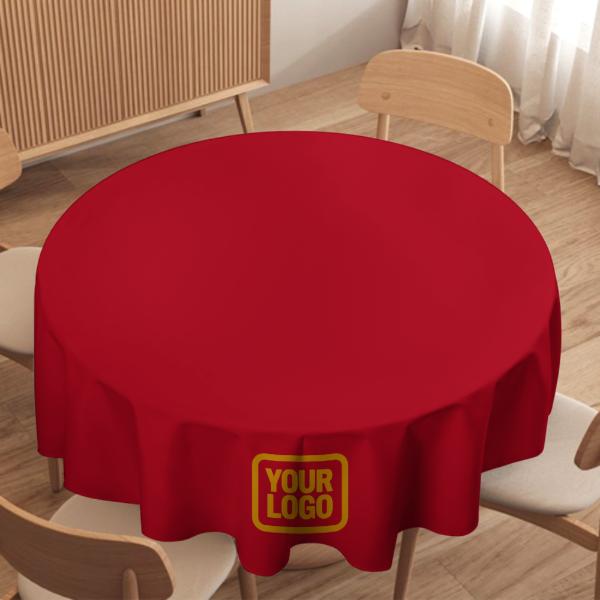 Maßgeschneidertes Rot Gelb Runde Tischdecke