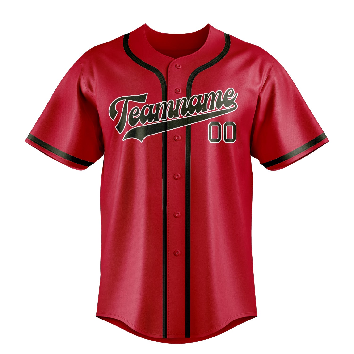Benutzerdefiniertes Professionelles Rot Dunkles Oliv Baseballtrikot