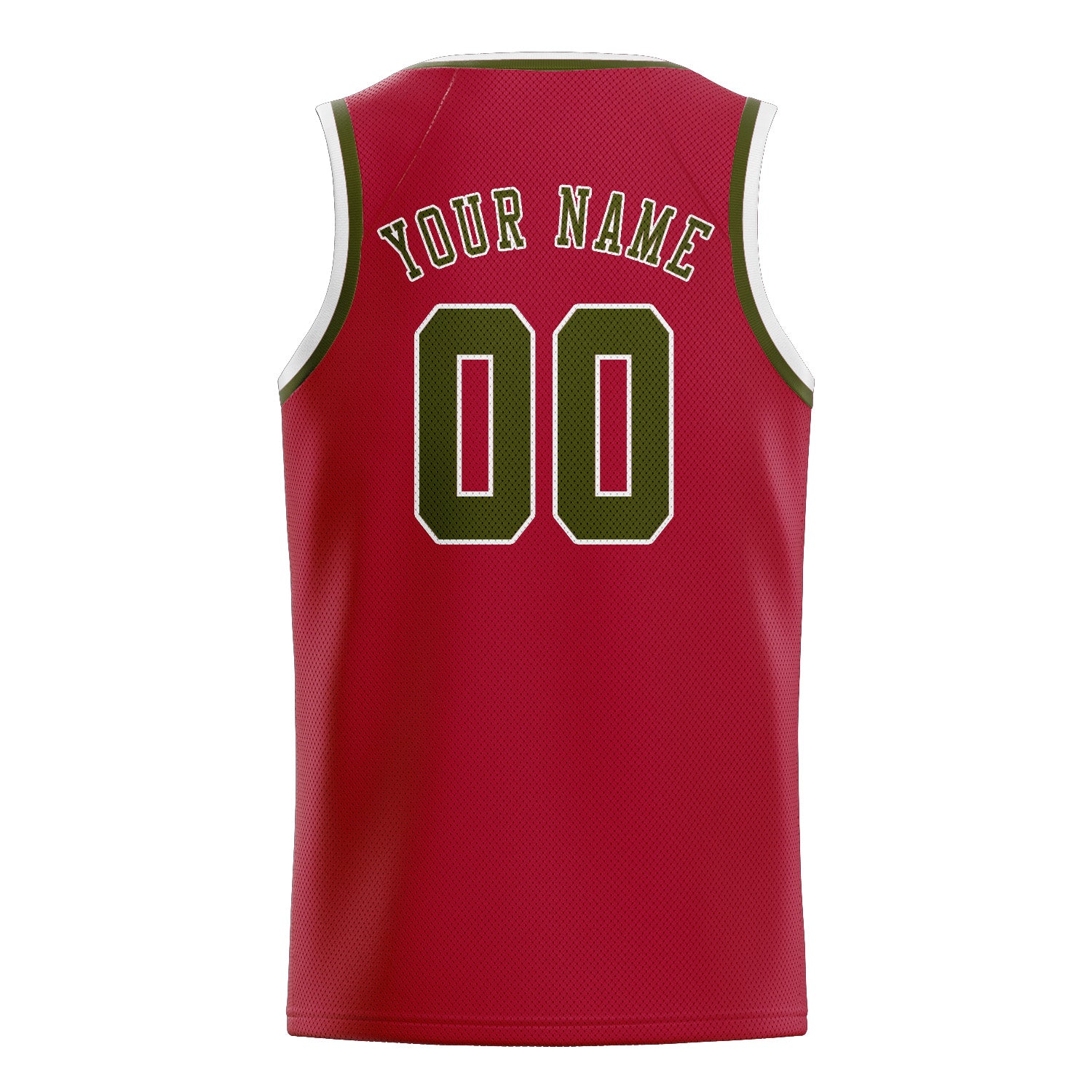 Benutzerdefiniertes Professionelles Rot Dunkles Oliv Basketballtrikot