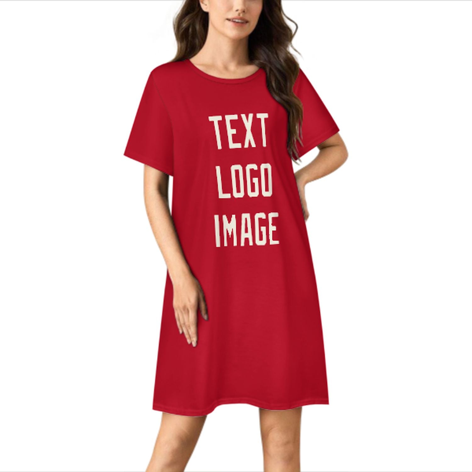 Maßgeschneidertes Rot Beige Nachthemd