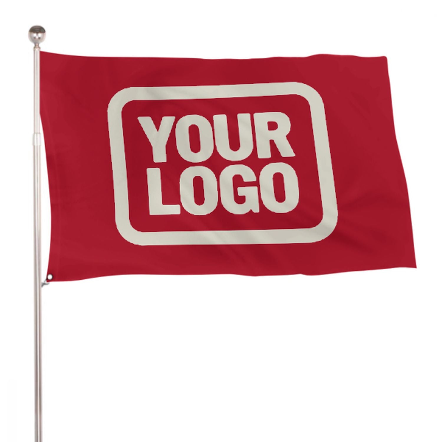Maßgeschneidertes Rot Beige Flagge