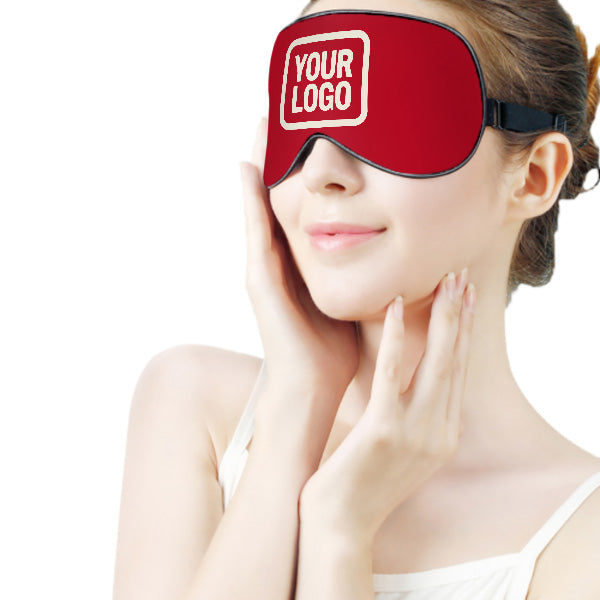 Maßgeschneidertes Rot Beige Schlafmaske