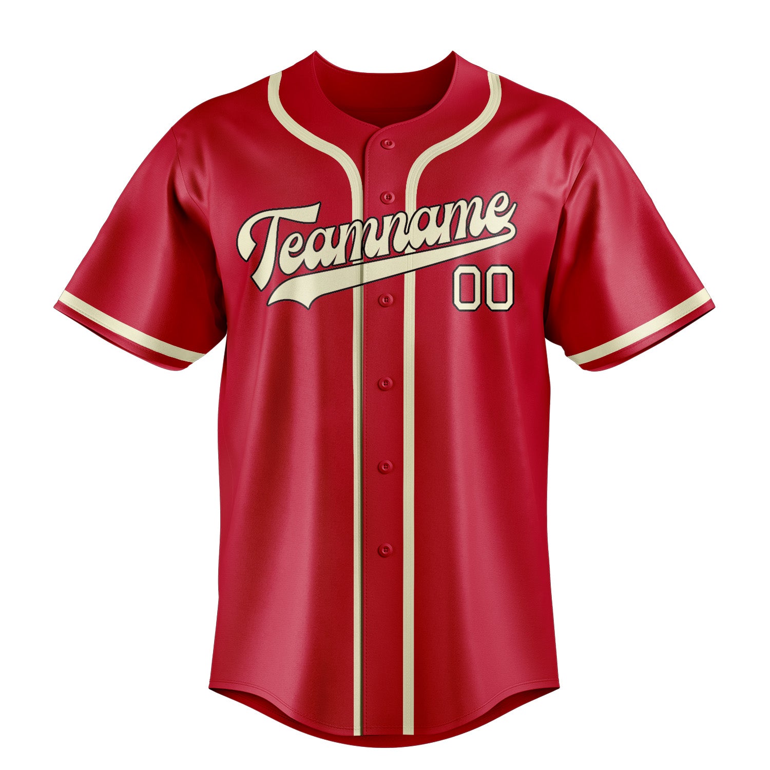 Benutzerdefiniertes Professionelles Rot Beige Baseballtrikot