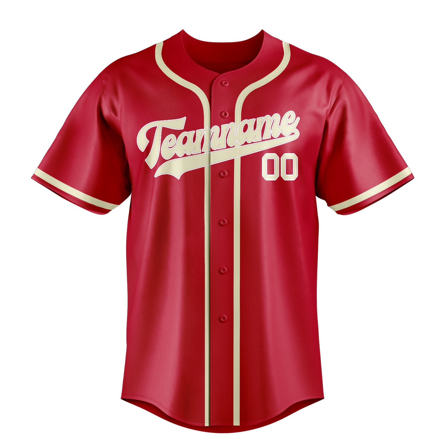 Benutzerdefiniertes Professionelles Rot Beige Baseballtrikot