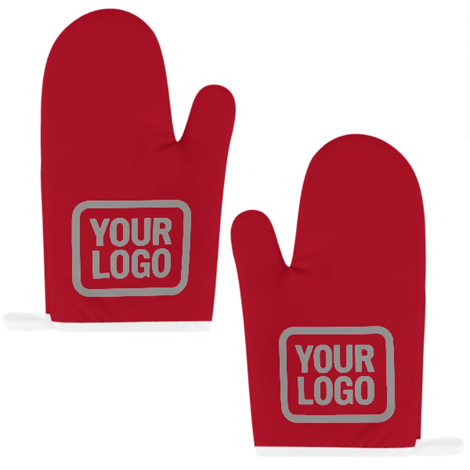 Maßgeschneidertes Rot  Grau Topfhandschuh Set – 2-teilig