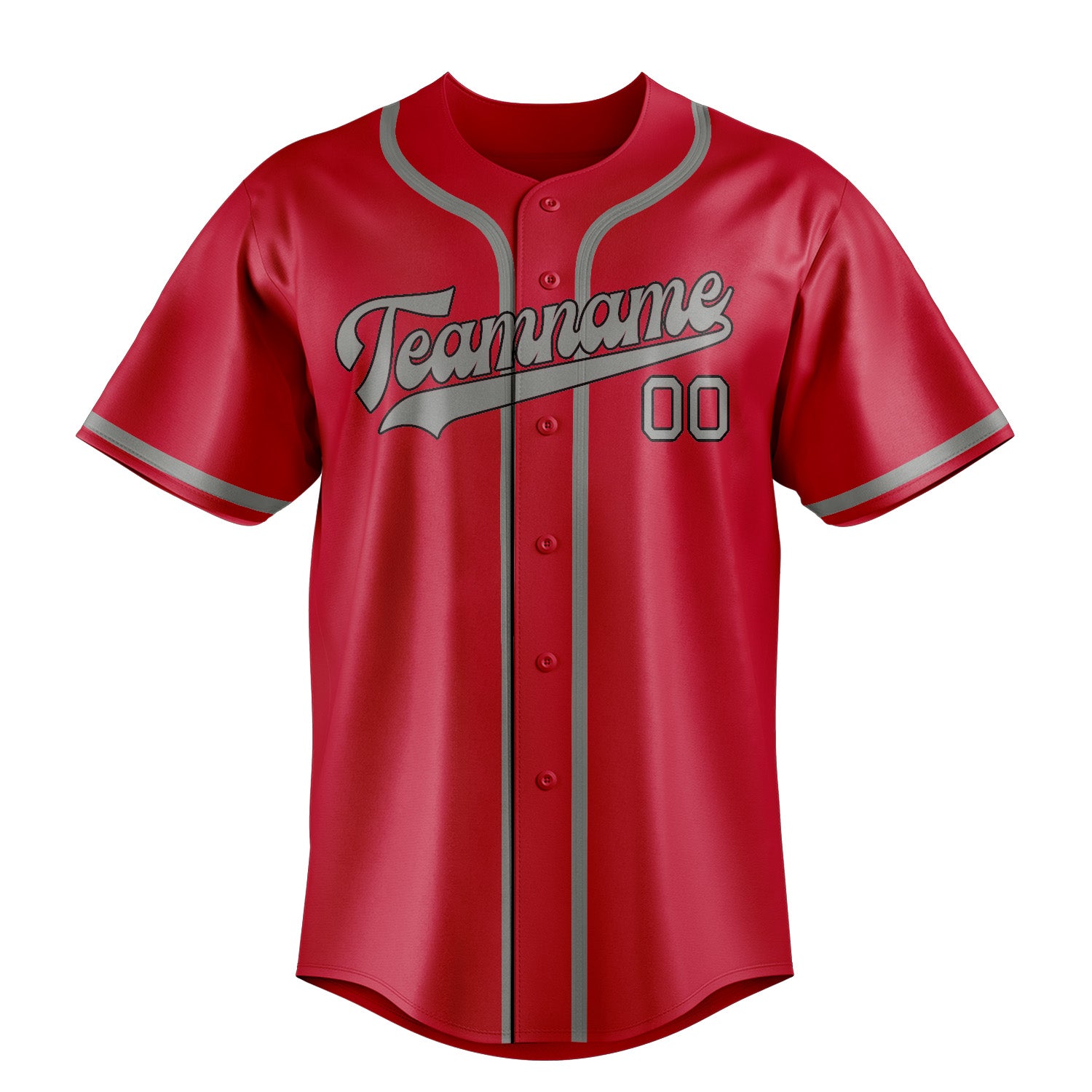 Benutzerdefiniertes Professionelles Rot Grau Baseballtrikot